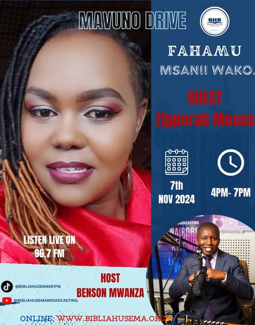 Yakobo 4:7 Umeshindaje na karibu katika kipindi cha #Mavunodrive #KipindiZaidYaVipindi tumalizie shughuli za siku pamoja na katika kitengo cha #MfahamuMsaniiWako tunamfahamu Zipporah Moses,unasikiliza ukiwa wapi ?
WhatsApp 0722174200
Smsline:21967 <a href="/bhusema/">Biblia Husema 96.7fm</a> <a href="/bens_mwanza/">Benson Mwanza</a>