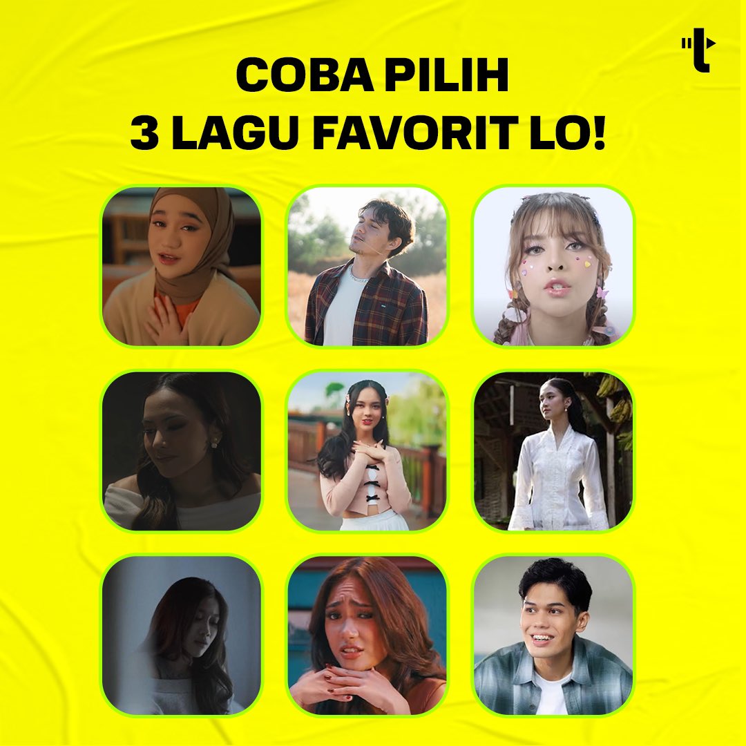 Trebel_ID's tweet photo. Challenge! Coba pilih 3 penyanyi favoritmu di sini 😉👇
#NabilaTaqiyyah #NyomanPaul #Rimar #Mahalini #Lyodra #KeisyaLevronka #Awdella #MarionJola #Nuca
https://t.co/VdzUoBiZxl https://t.co/sx0GiP26g8