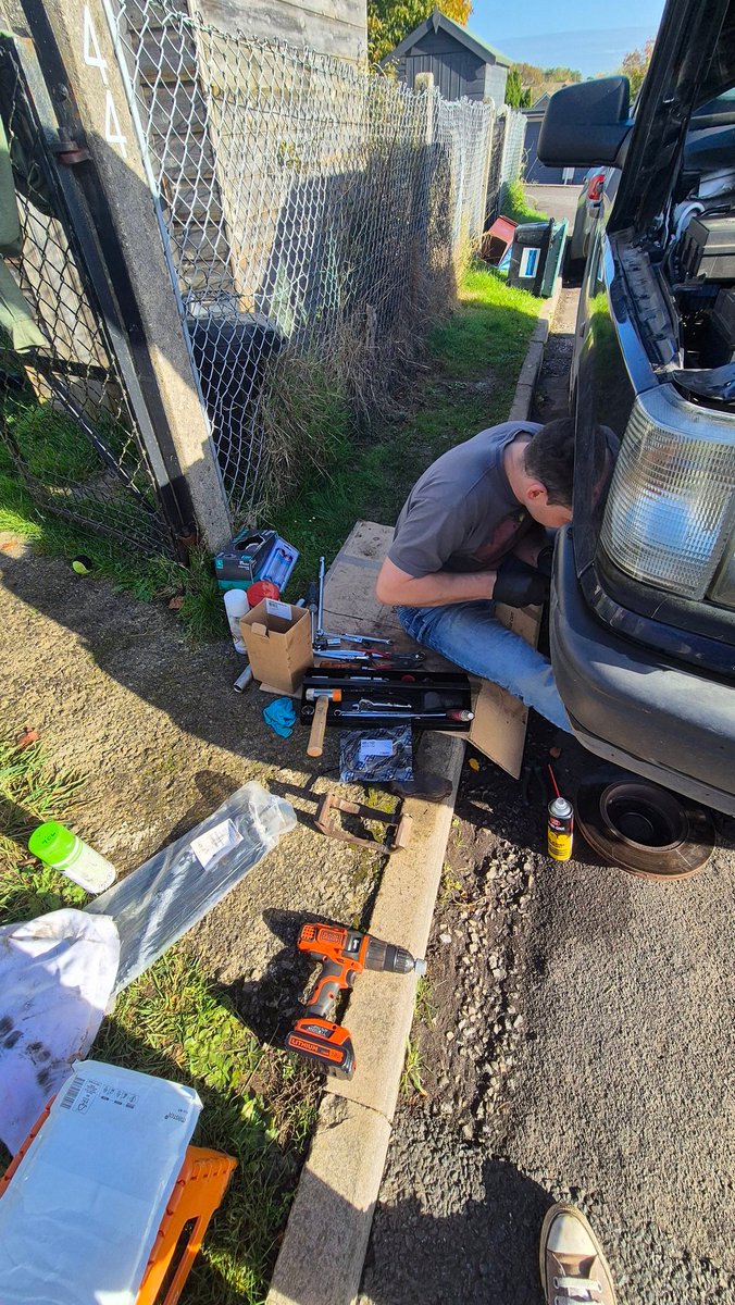 Had a good day over the weekend, the wife wanted to learn how to change brakes, so we waited for a nice day and set to it, only a few areas she struggled with (few rusty bolts), but with a little coaching she smashed it. Although she did leave replacing the ABS sensor to me.