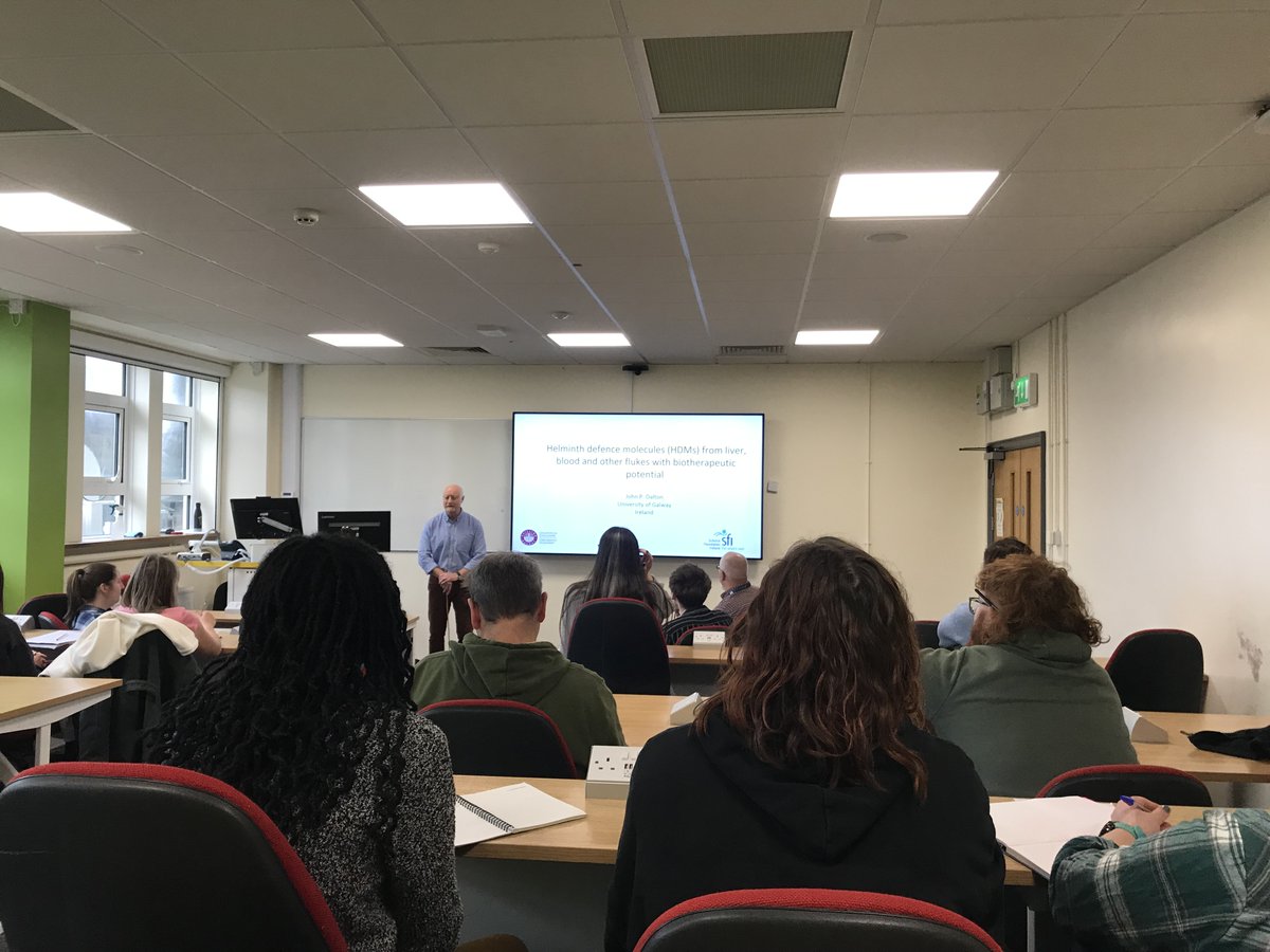 Russ Morphew (@russmorphew) on Twitter photo Was a real pleasure to listen to Prof. John Dalton from <a href="/MPL_UniOfGalway/">Molecular Parasitology at the University of Galway</a> discussing HDMs of flukes 🍂, or TDMs given they are trematode specific! Excellent talk John! 👏 Thanks for coming over. <a href="/BCHCAber/">BCHC</a> Was a real pleasure to listen to Prof. John Dalton from <a href="/MPL_UniOfGalway/">Molecular Parasitology at the University of Galway</a> discussing HDMs of flukes 🍂, or TDMs given they are trematode specific! Excellent talk John! 👏 Thanks for coming over. <a href="/BCHCAber/">BCHC</a>