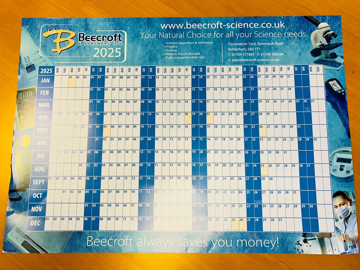 beecroftscience's tweet photo. Our new 2025 wall planner has arrived! 
call our sales team to get yours https://t.co/GmEKlA9NjQ