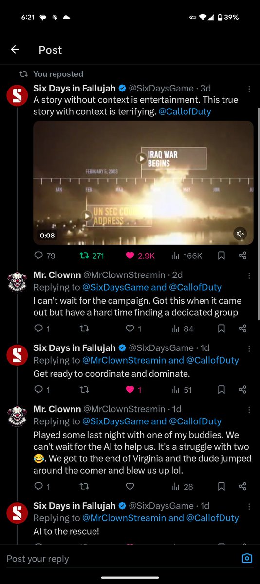 MrClownStreamin's tweet image. I'm in love with the @SixDaysGame team. I'm not sure the last time I saw another team so active in the community! Keep it up 
#SixDays #GetWet #military #VeteransLivesMatter #SmallStreamersConnect