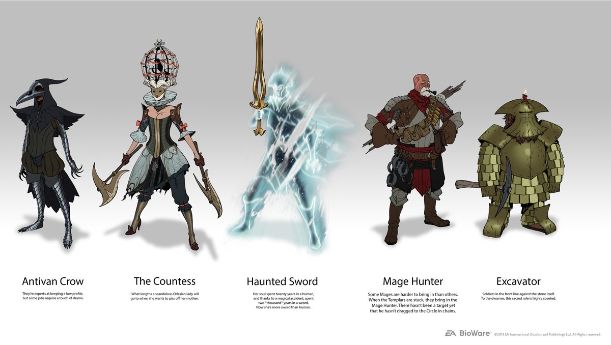 Throwback Thursday
Never actually posted these before:
Early [rejected] pitches for Inquisition multiplayer characters.