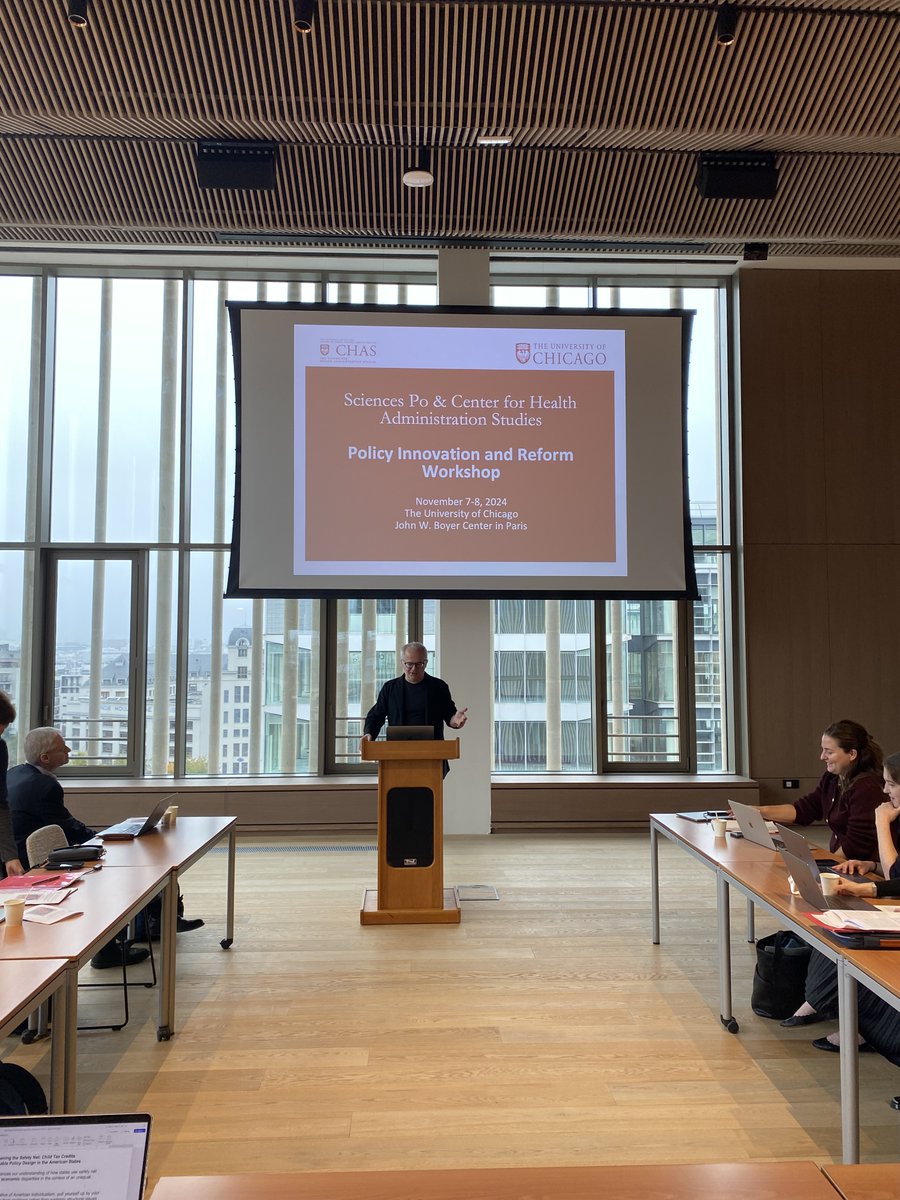 SCPOChaireSante's tweet photo. 📣Opening this morning of the Health Policy Innovation and Reform Workshop with the Center for Health Administration Studies at @UChicago. Thanks to Jeanne C. Marsh and Sebastien Greppo for their warm welcome ! @DBenamouzig https://t.co/rzm4TqOizm