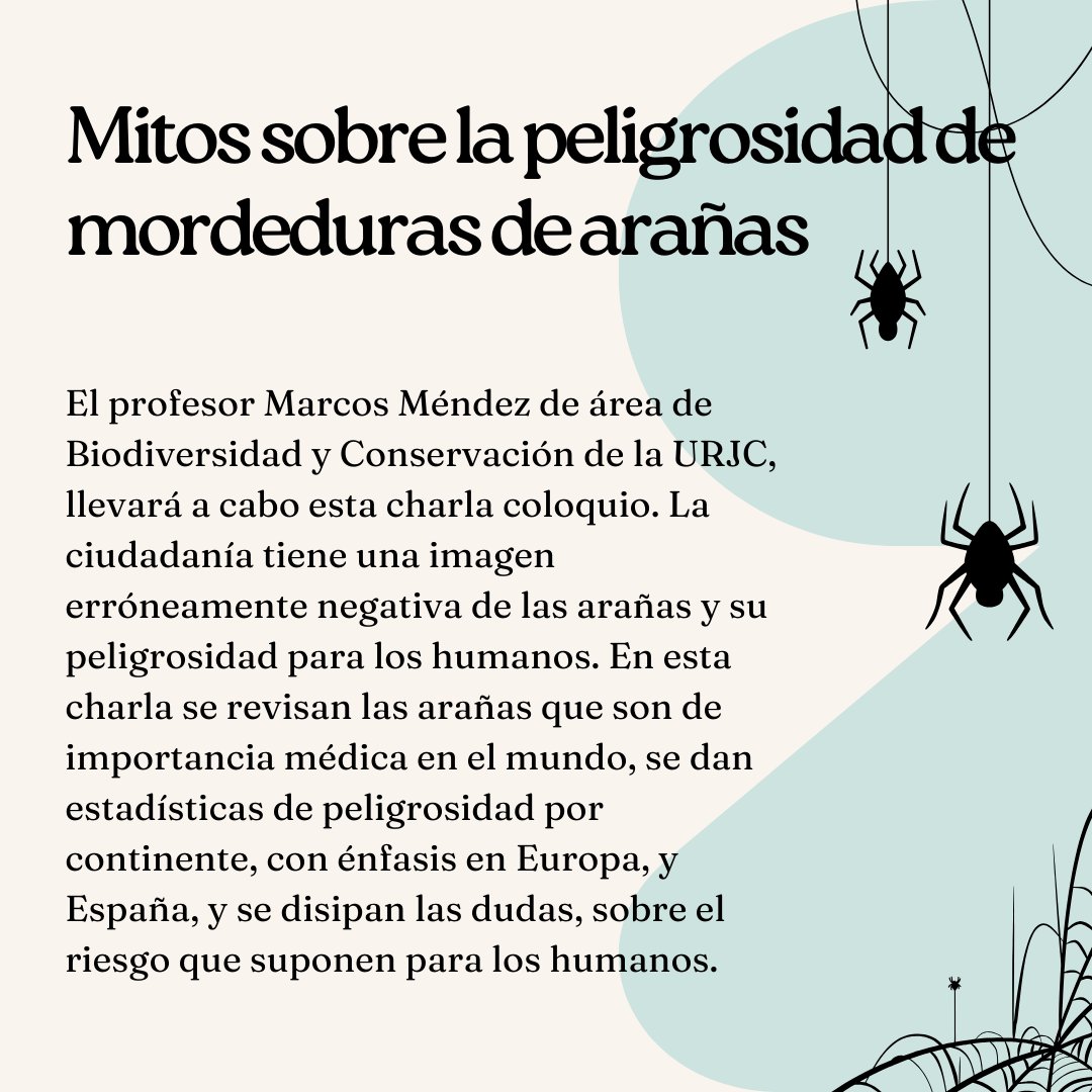 IICG_URJC's tweet photo. 🔬En la Semana de la ciencia y la innovación tendrá lugar una charla de Marcos Méndez, investigador de nuestro Instituto de Investigación en Cambio Global.
📆El 12 de noviembre
🚨¡No te las pierdas!

#iicg #urjc #urjccientífica #ciencia #semanadelacienciaylainnovación #arañas https://t.co/C4Lq7aIOxz