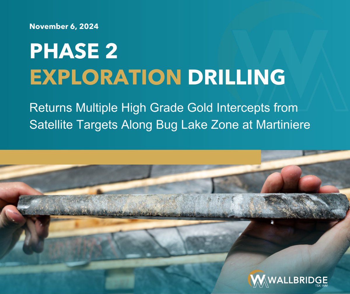 Wallbridge Phase 2 Exploration Drilling Returns Multiple High Grade Gold Intercepts from Satellite Targets Along Bug Lake Zone at Martiniere

Full press release: wallbridgemining.com/news/wallbridg…

For more context, join us for a live webinar on Nov 7, 2024, at 2PM: 6ix.com/event/a-deep-d…