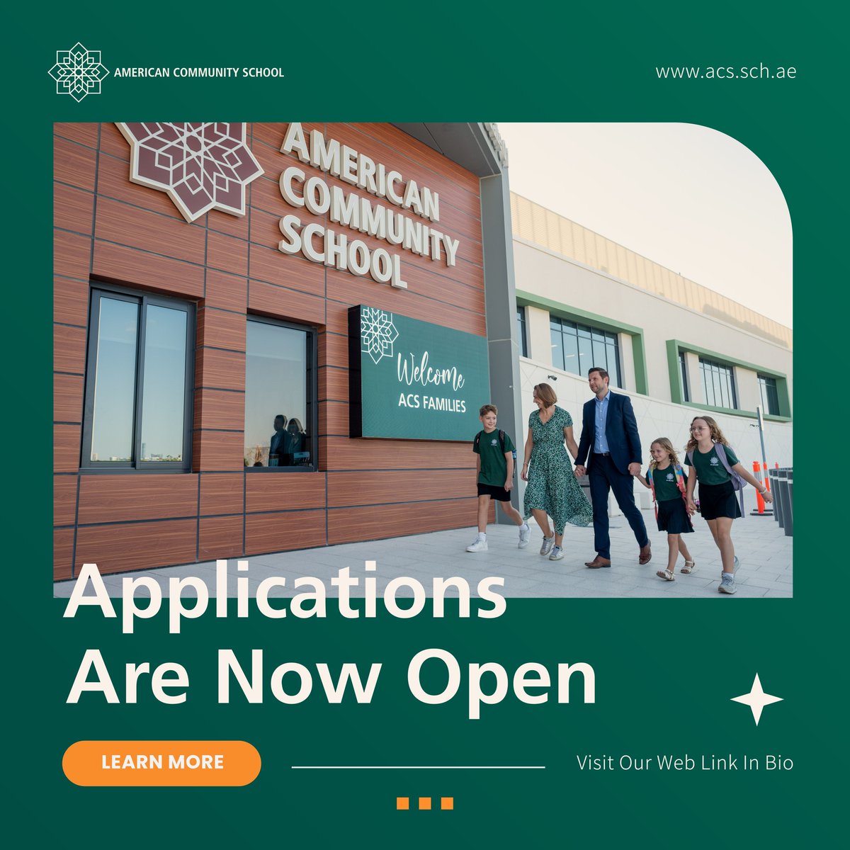 ACS is accepting applications for new students for the 2024-2025 school year! Whether you are applying to ACS from across the world or across the city, contact us to learn more admissions@acs.sch.ae #ACSAbuDhabi #OurACS #ACSCommunity
