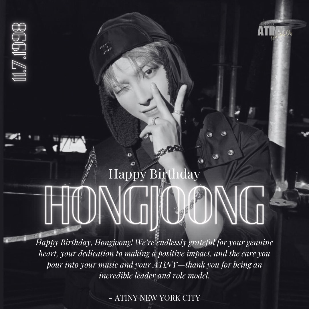 ATINY_NYC's tweet photo. Happy Birthday, Hongjoong! We’re so grateful for your genuine heart, your dedication to making a positive impact, and the care you pour into your music and your ATINY—thank you for being an incredible leader and role model.

#홍중이의_따스함이_세상을_밝힌날
#HongjoongsWarmWorld https://t.co/rbO1WC2ihy