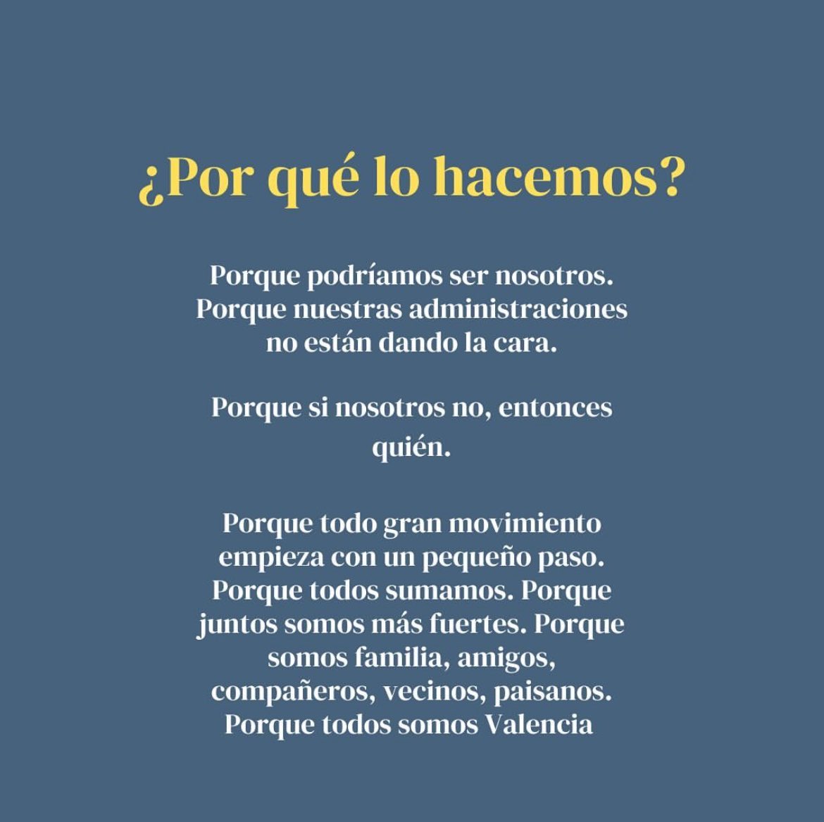 Buenas. Nos hemos juntado 5 amigos de Alcorcón y vamos a salir este domingo de madrugada a Valencia con una (o dos) furgonetas a llevar suministros y herramientas de trabajo. Os dejamos más info en la cuenta de Ig (@todo_por_valencia).
Gracias.
#dana #Valencia #danadevalencia