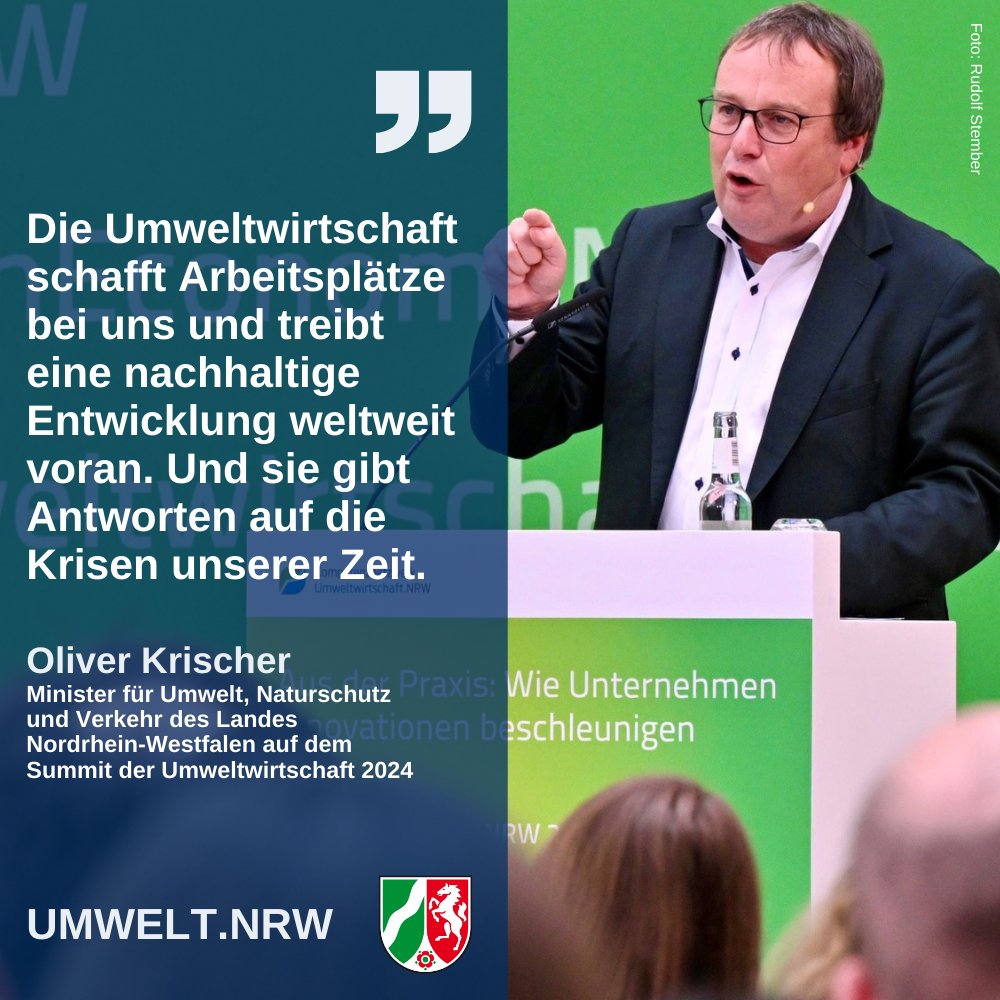 1/2 Soeben hat Min. <a href="/Oliver_Krischer/">Oliver Krischer</a> den #KNUWSummit2024 der #UmweltwirtschaftNRW eröffnet. Hier geht es heute um die Branche, die Antworten auf #Klimawandel, #Biodoversitätskrise und #Ressourcenknappheit liefert &amp; bei der Transformation von #NRW zur #GreenEconomy voran geht 💪🌱