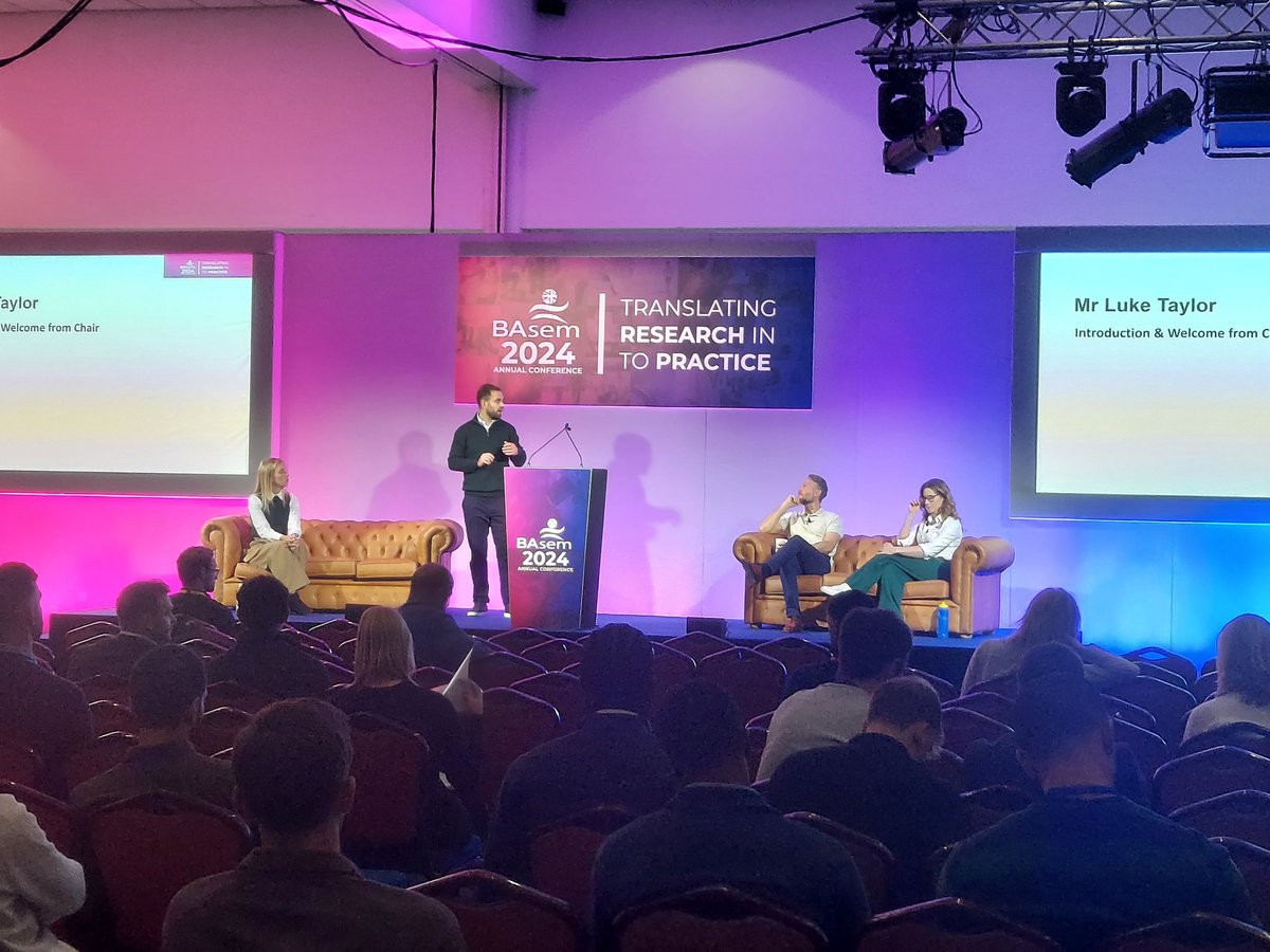Luke Taylor introduces the "Performance Optimisation" session at #BASEMConf2024. A team of experts in strength &amp; conditioning 💪, nutrition 🥗, psychology 🧠, and physiotherapy 🏃‍♂️ will share practical insights on enhancing athletic performance from a holistic perspective.