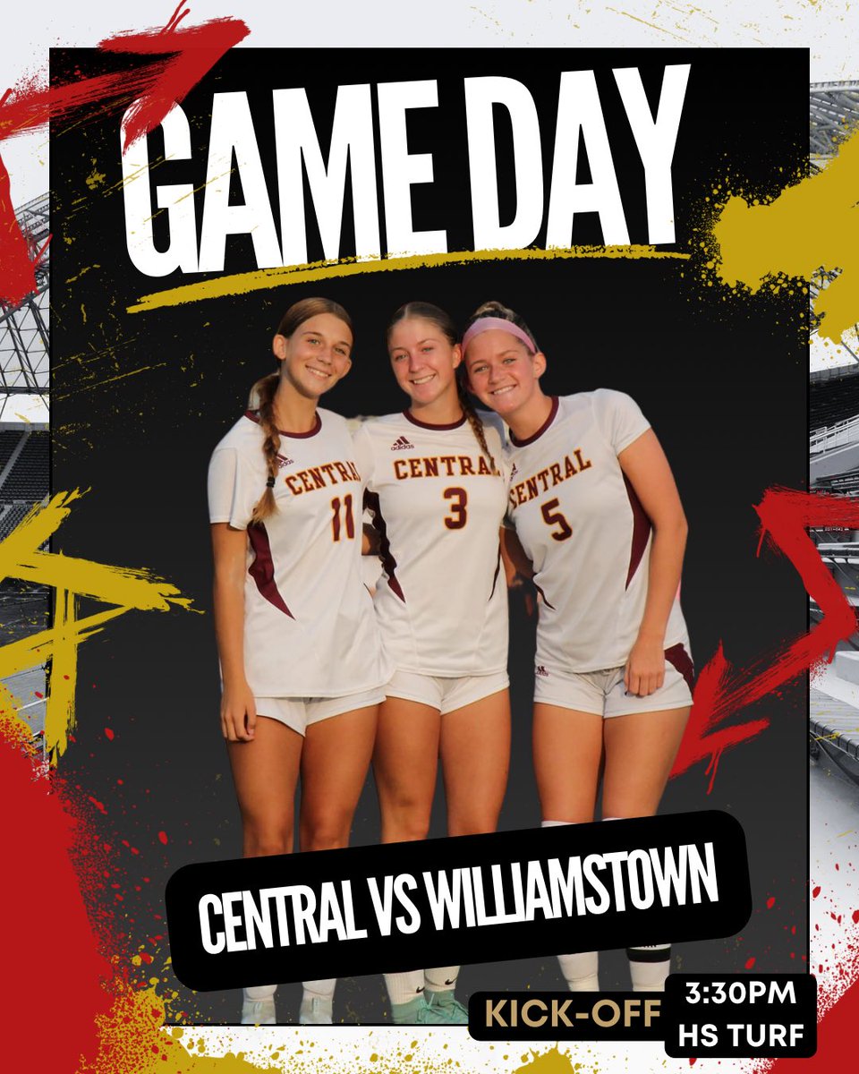 GAME DAY!! Central hosts Williamstown in the quarterfinals of the state tourney. Kick off at 3:30pm. Let’s go girls!! #famILY 🦅🤍⚽️