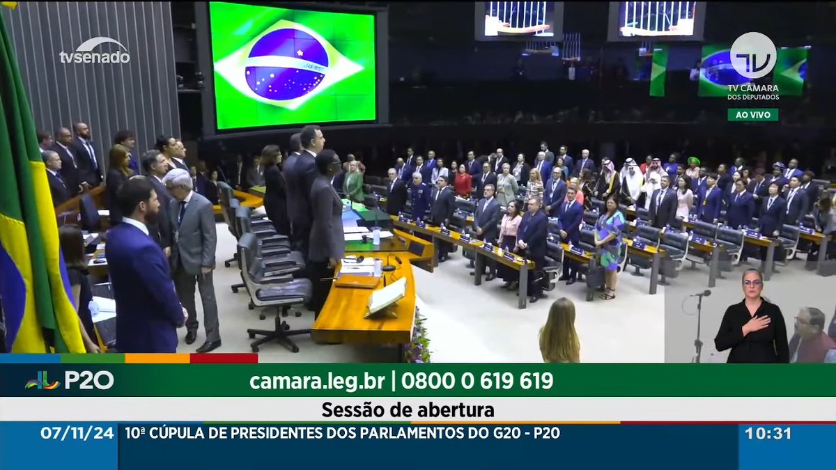 tvcamara's tweet photo. #EnVivo | Ceremonia de apertura de la 10ª Cumbre de Presidentes Parlamentarios del G20 (P20)
▶️ https://t.co/L5hpbPSPLA
#P20Summit #P20Brasil #ParlamentosG20 #G20 #G20Brasil #TVSenado #TVCâmara #P20Brazil #G20Brasil #P20 #G20Brazil https://t.co/1VUk5zLb17