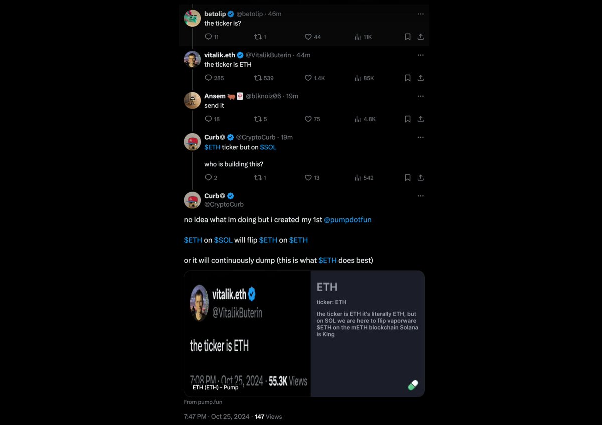 The Ticker is ETH tweet media