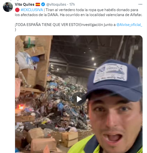 Acabo de hablar con la Policía Municipal de Alfafar. Desmienten lo que dicen Vito Quiles y Alvise y denuncian la saturación del teléfono de emergencias por las llamadas de gente enfadada. Un número para personas mayores que están solas. 

La extrema derecha pone vidas en peligro