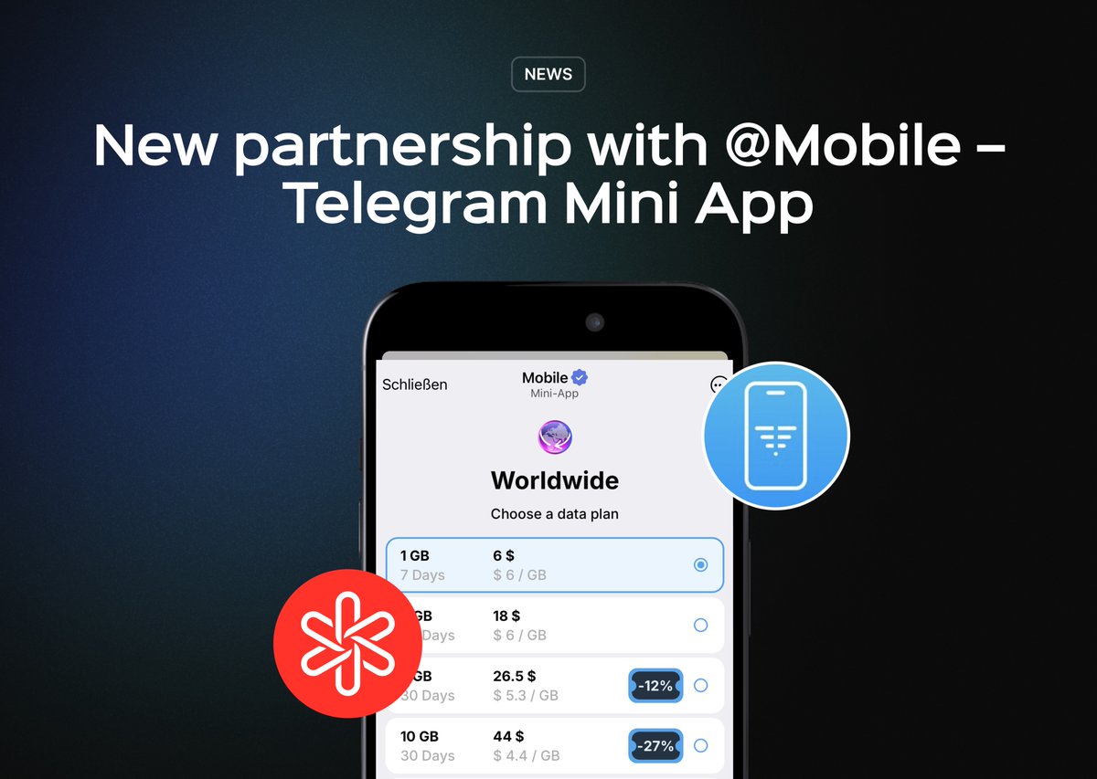 DENT (@dentcoin) on Twitter photo 🚨 We are welcoming mobile.tg a Mini App <a href="/tappscenter/">Telegram Apps Center</a> tapps.center as our latest partner & reseller! 🙏🏻 Check out the <a href="/telegram/">Telegram Messenger</a> Mini App and the super smooth user experience 🚀 - ton.org/mini-apps One eSIM, 124 countries 🌏 #dent #eSIM #dentx #5G 🚨 We are welcoming mobile.tg a Mini App <a href="/tappscenter/">Telegram Apps Center</a> tapps.center as our latest partner & reseller! 🙏🏻 Check out the <a href="/telegram/">Telegram Messenger</a> Mini App and the super smooth user experience 🚀 - ton.org/mini-apps One eSIM, 124 countries 🌏 #dent #eSIM #dentx #5G