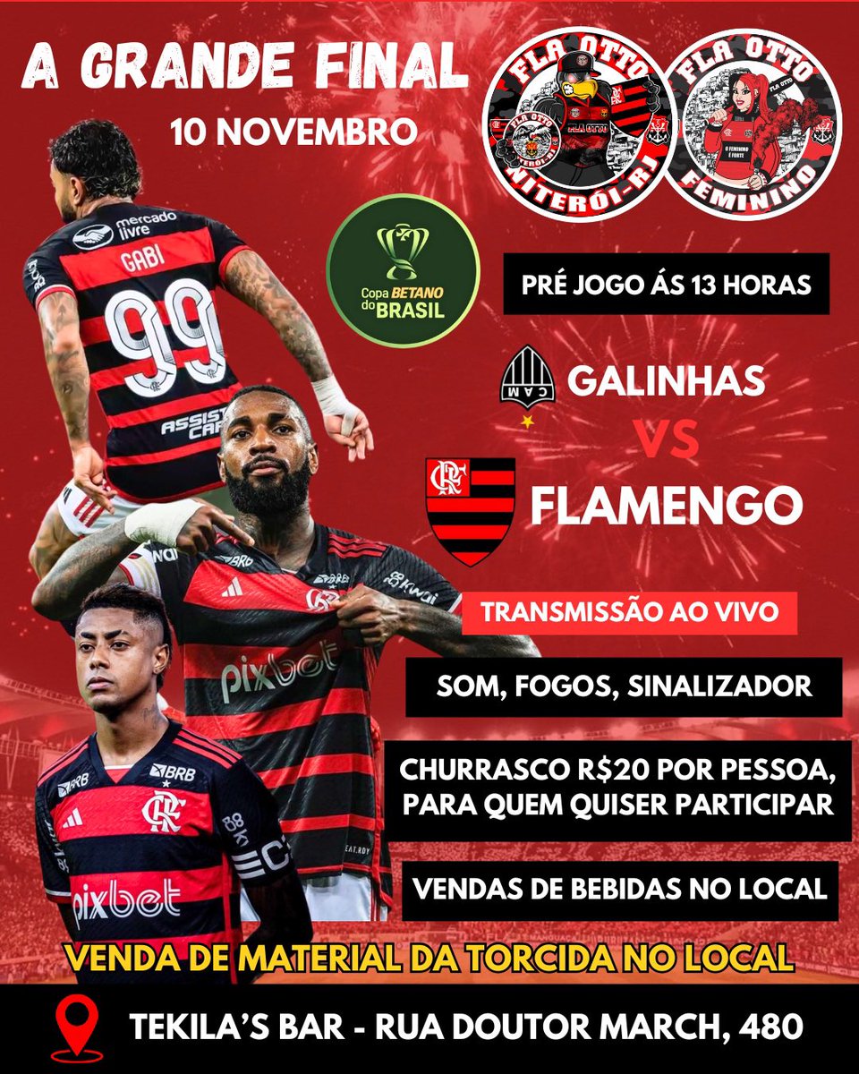 𝐉𝐔𝐍𝐓𝐎𝐒 𝐒𝐎𝐌𝐎𝐒 𝐌𝐀𝐈𝐒 𝐅𝐎𝐑𝐓𝐄𝐒 ❤️🖤

Domingo é decisão e nós contamos com você! Vamos juntos cantar e apoiar o Mais Querido durante todo os 90min da grande final. Em busca do Penta da Copa do Brasil!!!

#FLAMENGO #Final #Niterói #Mengão #FlaOtto #FlaOttoFeminino