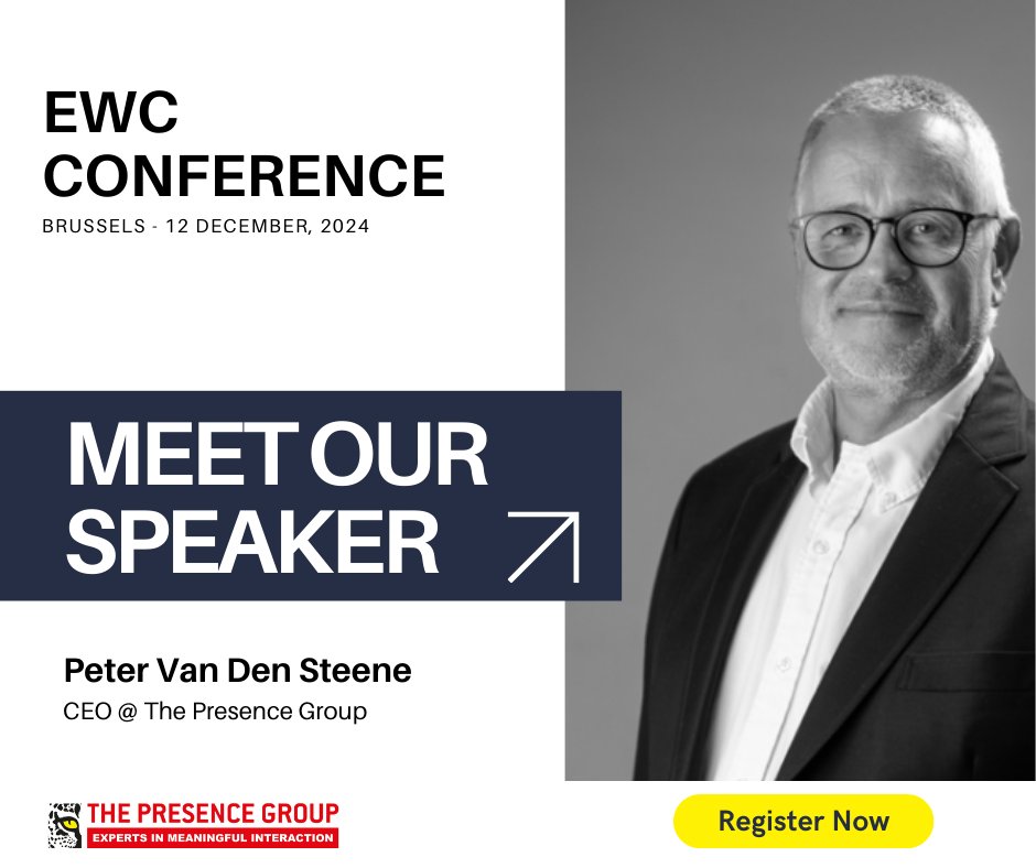 🚀 #MeetTheSpeaker

Excited to welcome Peter Van Den Steene, CEO of The Presence Group, as our host at the EWC Conference! 

Peter will lead sessions on:
🔹 Why would companies set up an EWC?
🔹 EWCs and new technologies

Join us!
presencegroup.eu/en/ewc-confere…