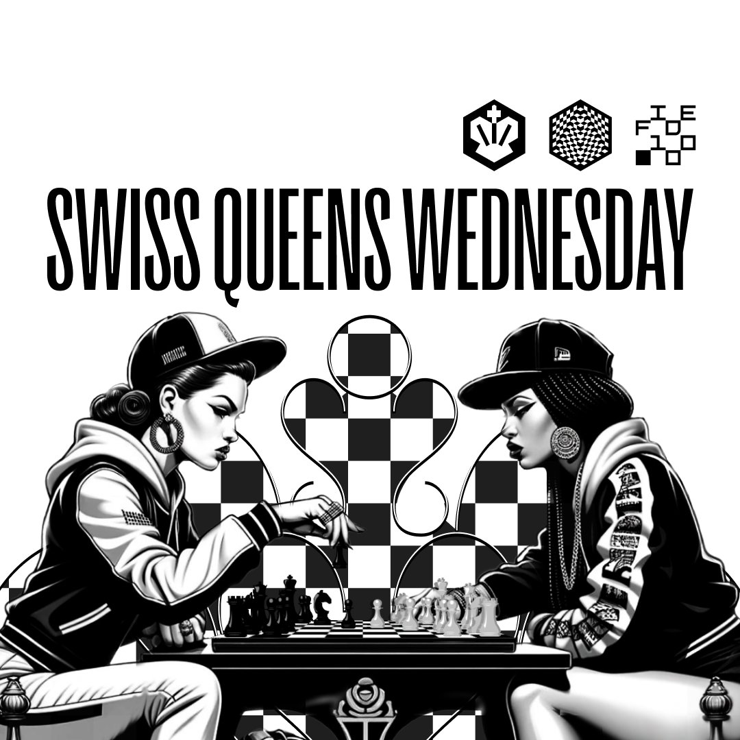 FIDE_chess's tweet photo. Are you a female chess player who holds a FIDE or Arena title?
We invite you to participate in the Swiss #QueensWednesday!

When?  📅 December 11, 17:00 CET
Where? 🌐 On the FIDE Online Arena
Time Control: ⏳ Blitz 3'+1"  
Prize fund 💰: $1,000 (1st - $300, 2nd - $250, 3rd - $200, 4th - $150, 5th - $100)

Register now 👇 
🔗 https://t.co/uzf1nNguHH