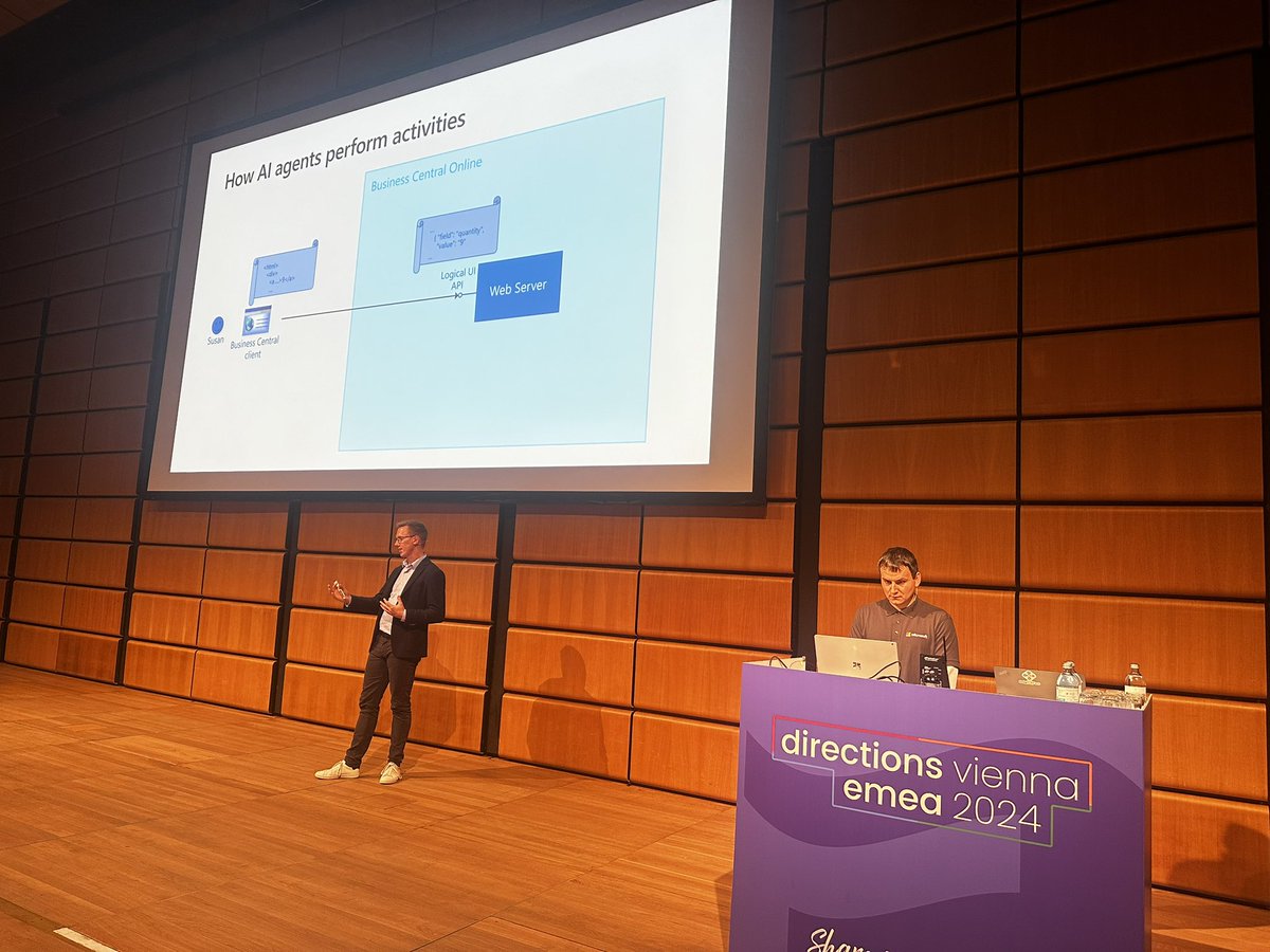 aidaonnav's tweet photo. @chdamm and Esteban explaining how the concept of Autonomous AI Agents are defined in Business Central platform. 
.#EMEA2024 #BCSalesOrderAgent https://t.co/5806v1goim