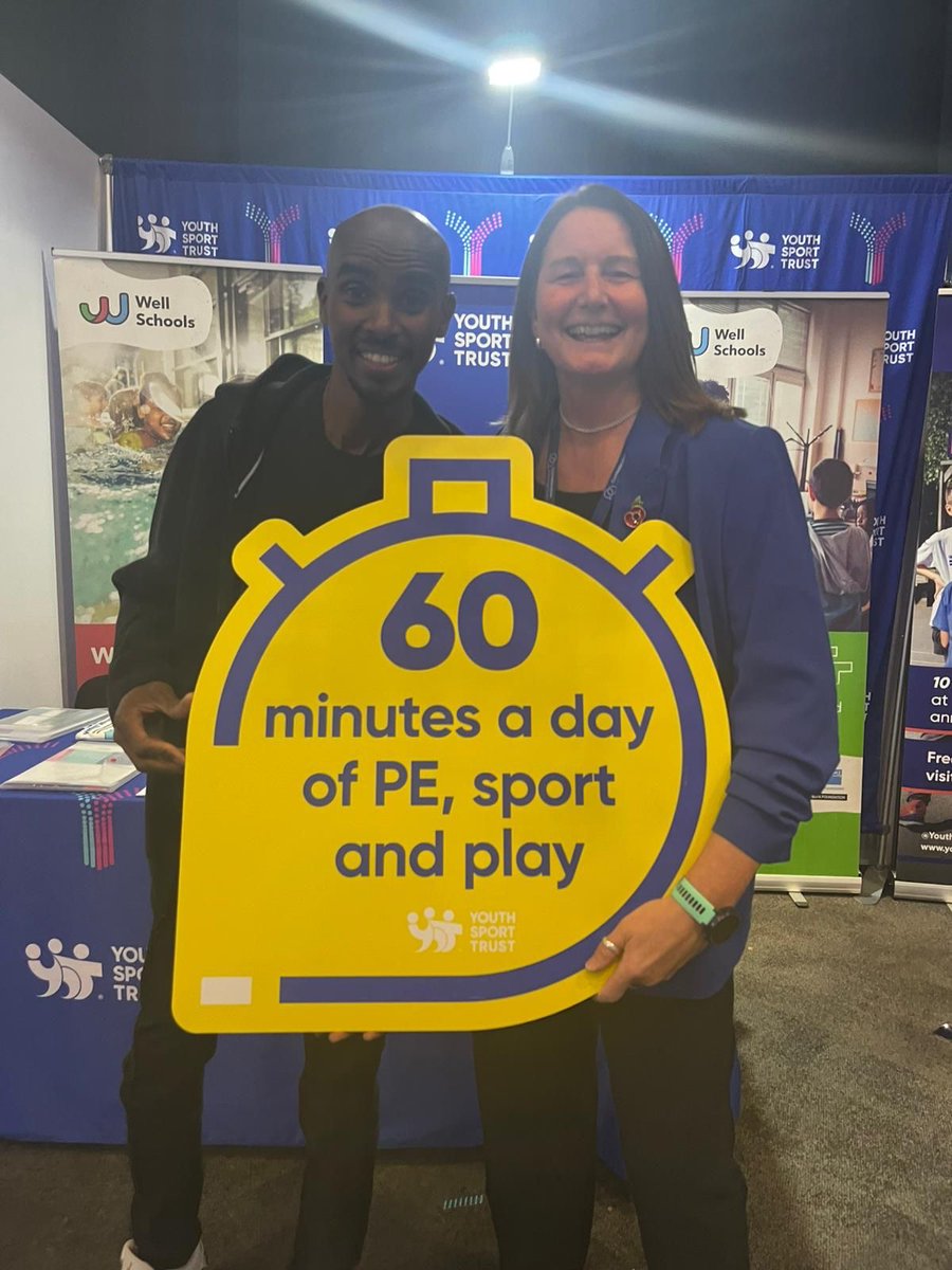 Youth Sport Trust (@youthsporttrust) on Twitter photo It’s wonderful to have our CEO <a href="/AliOliverYST/">Ali Oliver</a> alongside <a href="/Mo_Farah/">Sir Mo Farah</a> at the <a href="/CSTvoice/">Confederation of School Trusts</a> conference today talking about the importance of Mo’s Mission and how together, we want every young person to take part in 60 minutes a day of PE sport and play! 🙌
You heard Mo, there’s no Mo-bot It’s wonderful to have our CEO <a href="/AliOliverYST/">Ali Oliver</a> alongside <a href="/Mo_Farah/">Sir Mo Farah</a> at the <a href="/CSTvoice/">Confederation of School Trusts</a> conference today talking about the importance of Mo’s Mission and how together, we want every young person to take part in 60 minutes a day of PE sport and play! 🙌
You heard Mo, there’s no Mo-bot