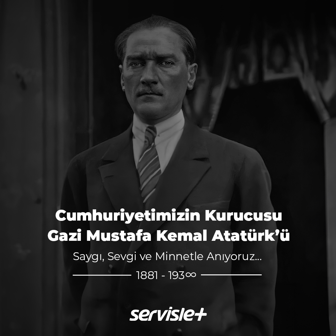 Bugün, Cumhuriyetimizin kurucusu Gazi Mustafa Kemal Atatürk'ü ebediyete uğurladığımız gün. Atamızı saygı, rahmet ve minnetle anıyoruz.
