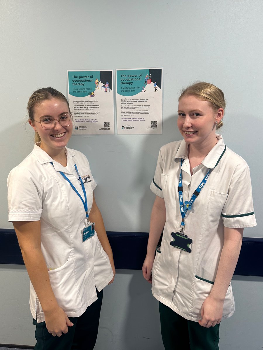 StrokeRehabSDGH's tweet photo. #OTWeek24 we have an Induction Pack &amp; Programme for our #FutureOT’s
Megan is @LivUni &amp; Katie is from @sheffielduni with their educators Louis &amp; Katie. Learning through different set up’s for #Kitchen/DADL Assessments
#ActivityAnalysis @theRCOT @NW_RCOT https://t.co/hiE4L5W7Qe