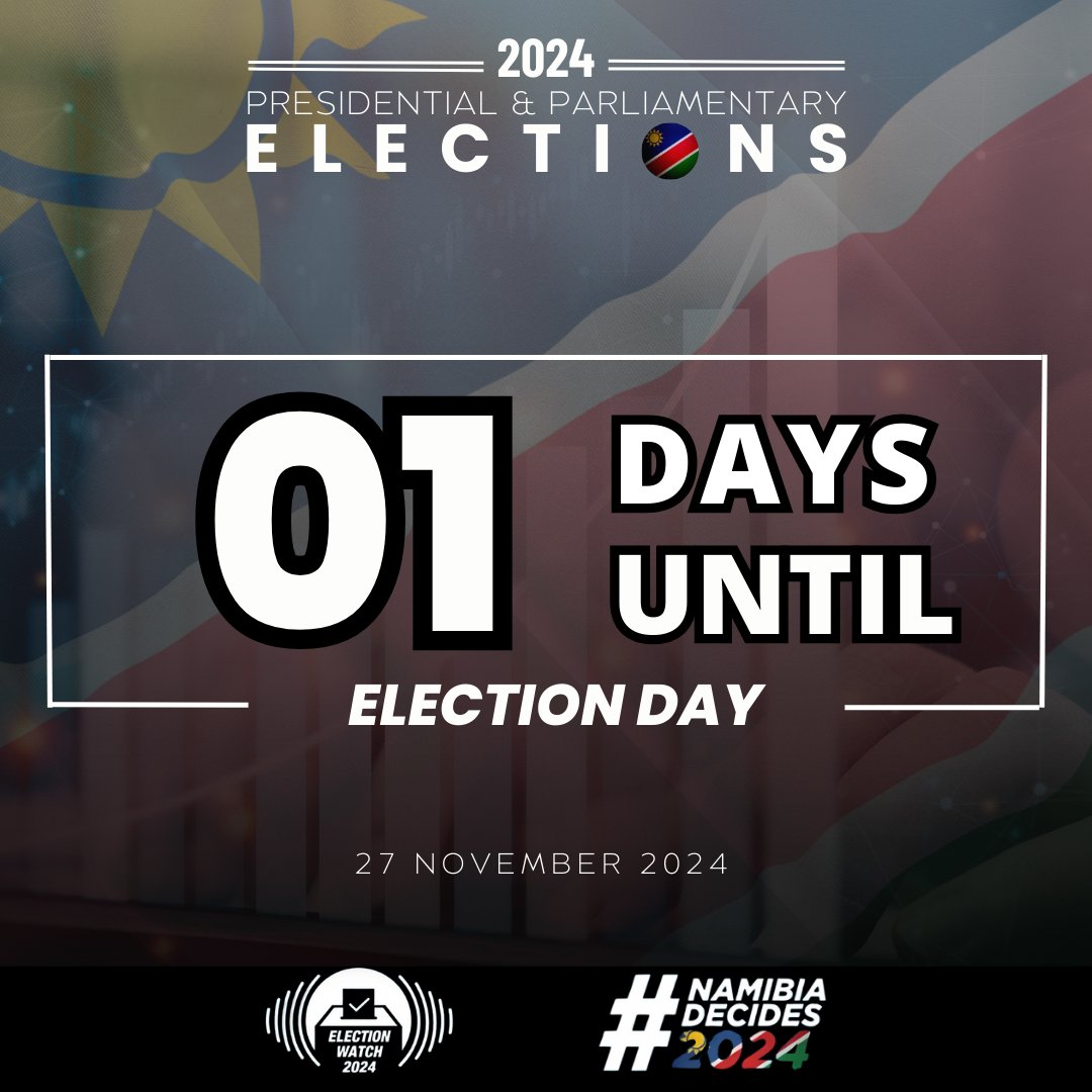 On November 27, Namibians across the nation will cast their votes to shape our country’s future. Your vote is your voice. Ensure you’re informed and ready. Every vote matters. #Namibiadecides2024