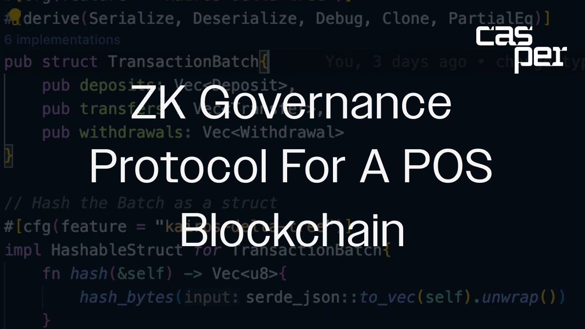 Can blockchain enable private and secure voting? 

The Casper R&amp;D Team explores a conceptual Zero-Knowledge Governance Protocol for PoS systems, applying zero-knowledge cryptography to keep votes private while ensuring transparency. Read here 👇
medium.com/casperblockcha…