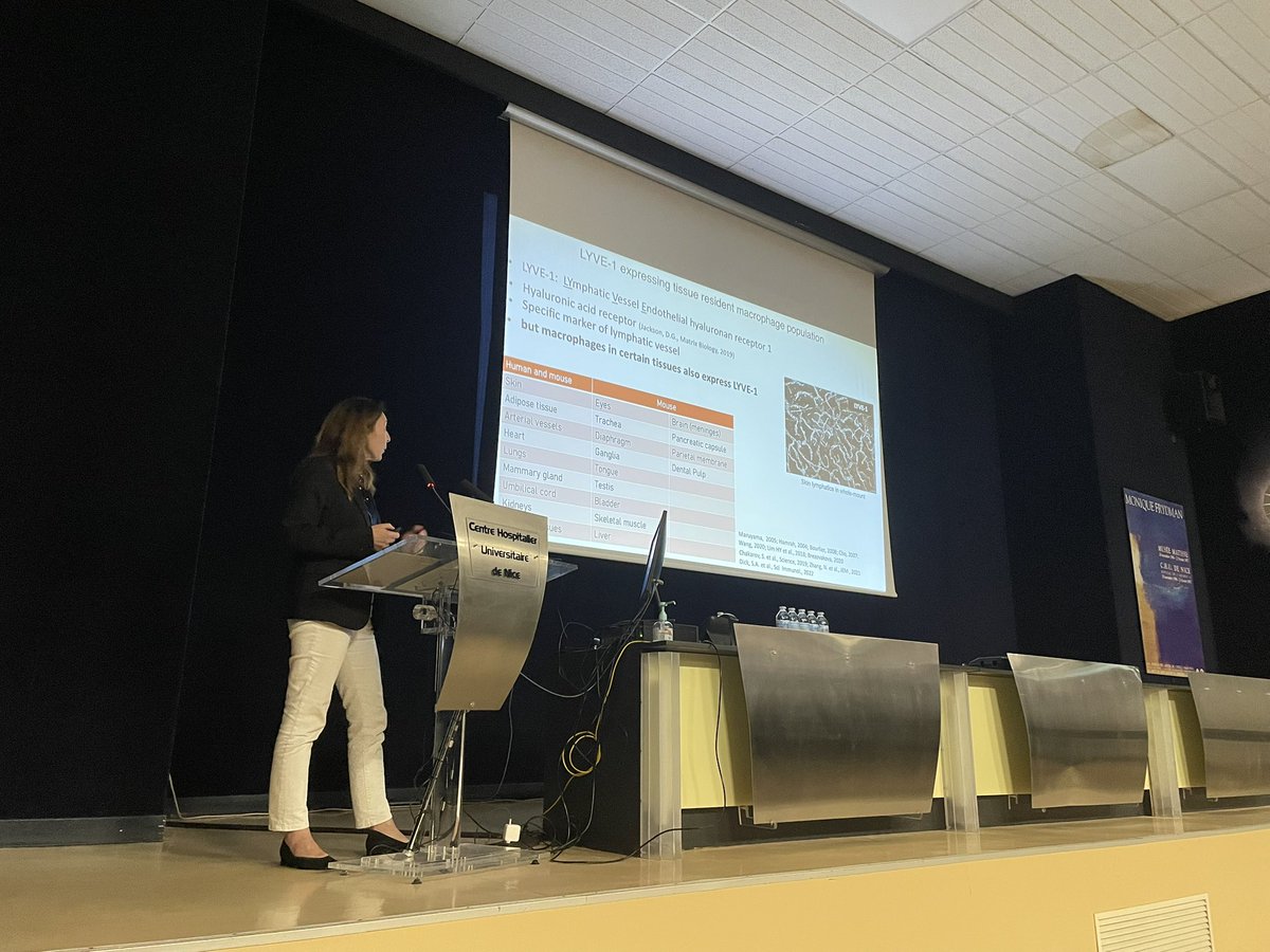 Fantastic talk by Veronique Angeli on LYVE-1 macrophages and involvement in diseases #symposiumC3M