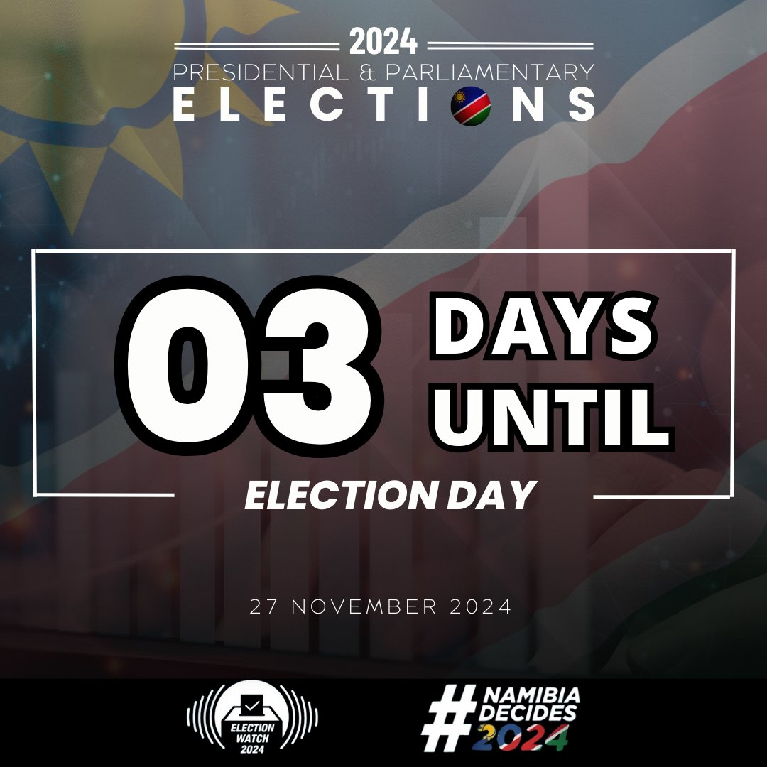 On November 27, Namibians across the nation will cast their votes to shape our country’s future. Your vote is your voice. Ensure you’re informed and ready. Every vote matters. #Namibiadecides2024