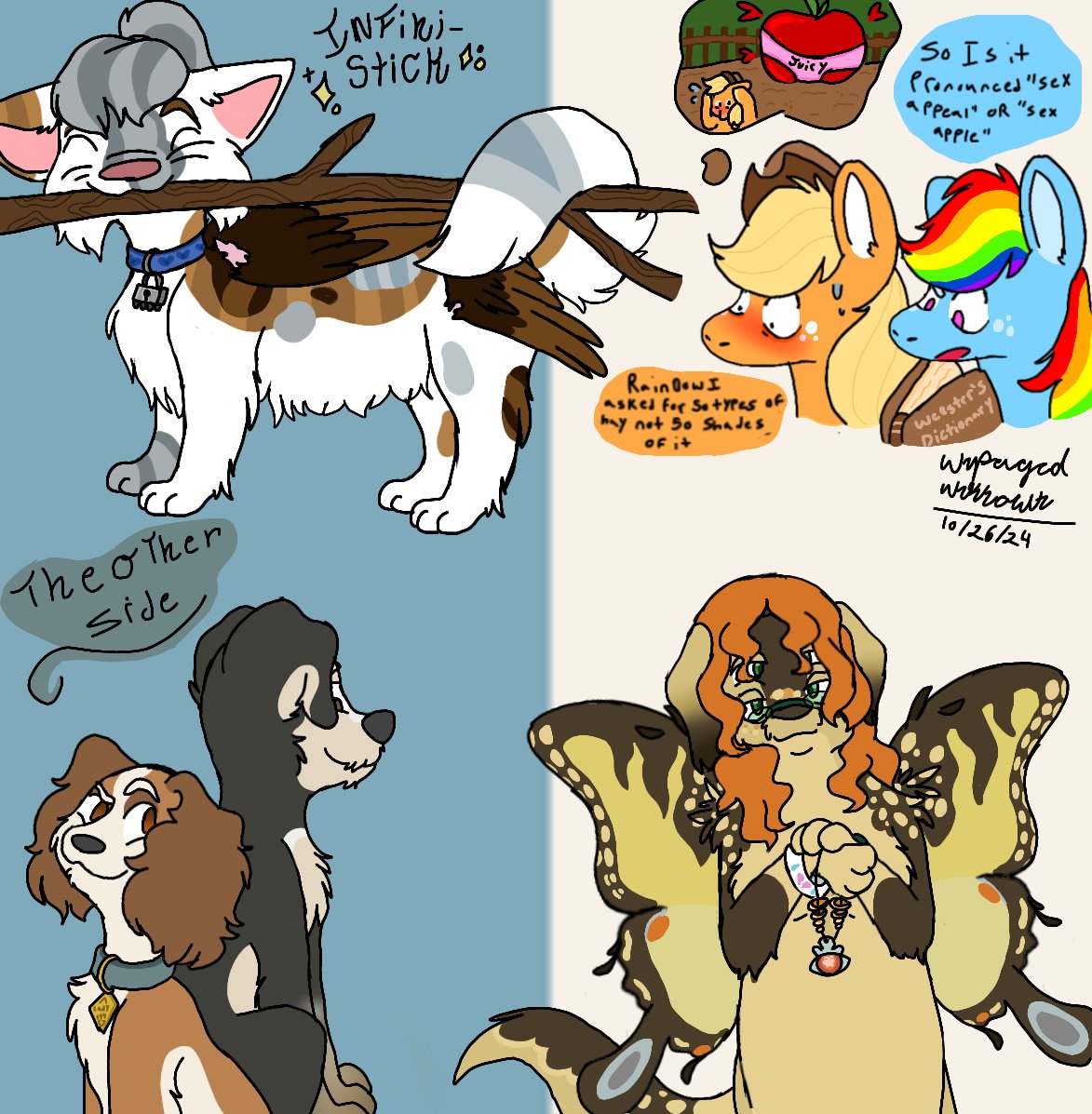 UnpagedUnknown's tweet photo. Silly doodles I just finished coloring after letting it rot in my gallery for a while 
#ladyandthetramp #latt #mlp #mlpfanart #scatterbrained #ocart https://t.co/DPjnTC6EfA