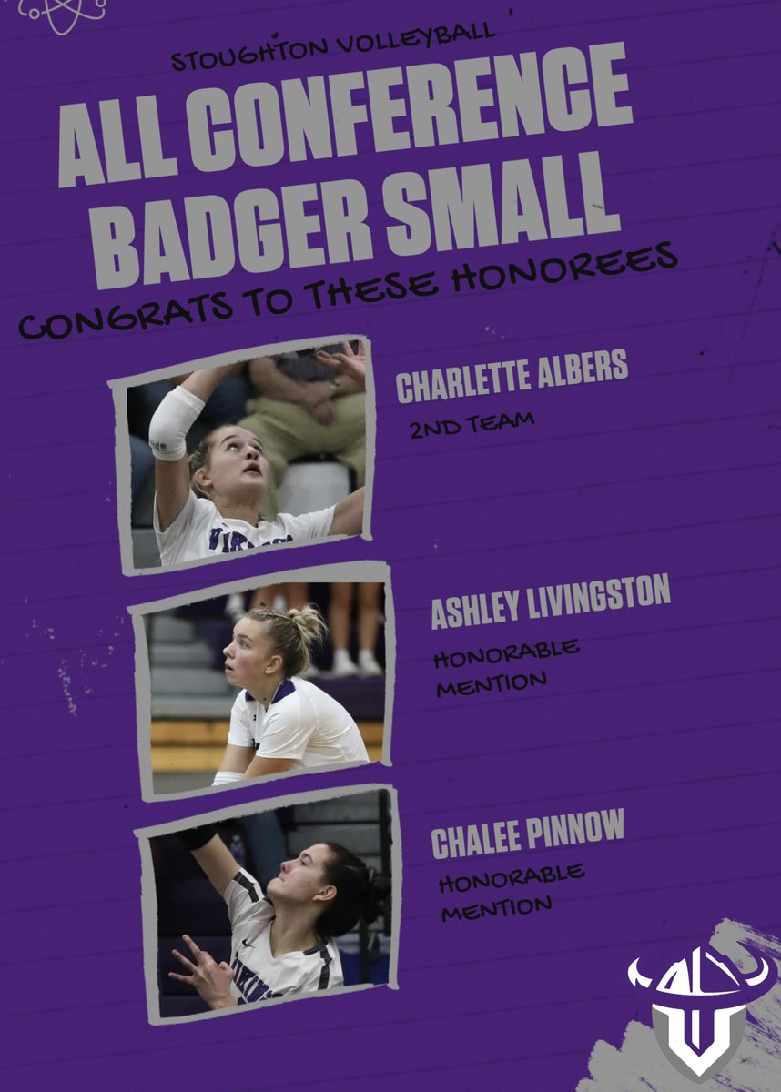 StoughtonVB's tweet image. Big congrats to our post season award winners!
@charlettealbers - 2nd team All Badger Small
@AshleyL74341056 & @ChaleePinnow - Honorable Mention All Badger Small