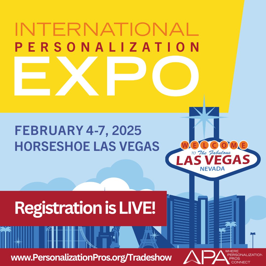 APA_HQ's tweet photo. Registration for the #APAExpo2025 is NOW OPEN! Join personalization pros, makers, and industry leaders from around the world at the event of the year! Get Started: https://t.co/0sbOY0tGXd 

#LaserEngraving #Sublimation #Engraving #UVPrinting #Sandcarving #HeatTransfer #HeatPress https://t.co/3qZ91ONIJv