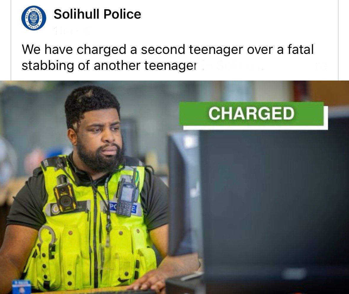 SolihullUpdates's tweet image. A second teenager, 15, has been charged over the fatal stabbing of a 17-year-old boy on #StationRoad, #MarstonGreen on 29 October. #Solihull Police have also arrested an 18-year-old man on suspicion of murder. facebook.com/10006370428441…