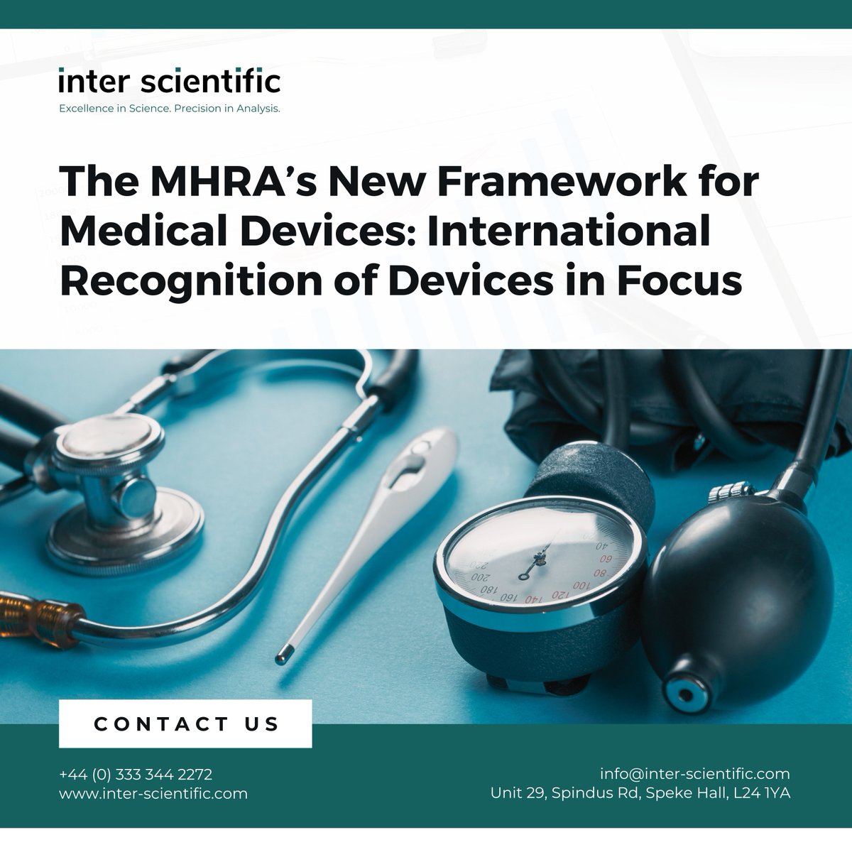InterScientific's tweet photo. The MHRA has just announced an exciting update on its plans to roll out a new medical device framework! A fresh consultation will be launched in mid-November, focusing on the international recognition of medical devices. 
#MedTech #MHRA #MedicalDevices #RegulatoryUpdate https://t.co/SfOFJB8Yo5