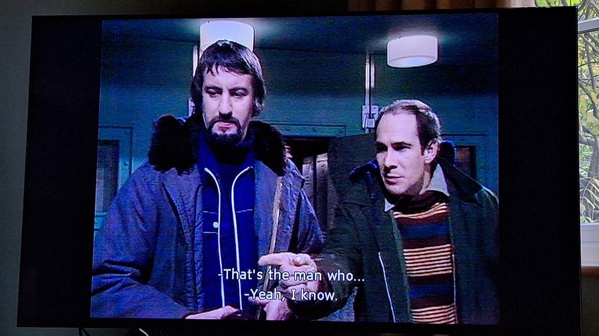 Prof_Quiteamess's tweet photo. Love how disgusted and slightly fearful Challis makes Scorby when they find Moberley's body. Everyone is looking for ways to add to their performances. #SeedsOfDoom
(I think Keeler was going to say "the man who makes those bluray documentaries!") https://t.co/3oNWoZOriv