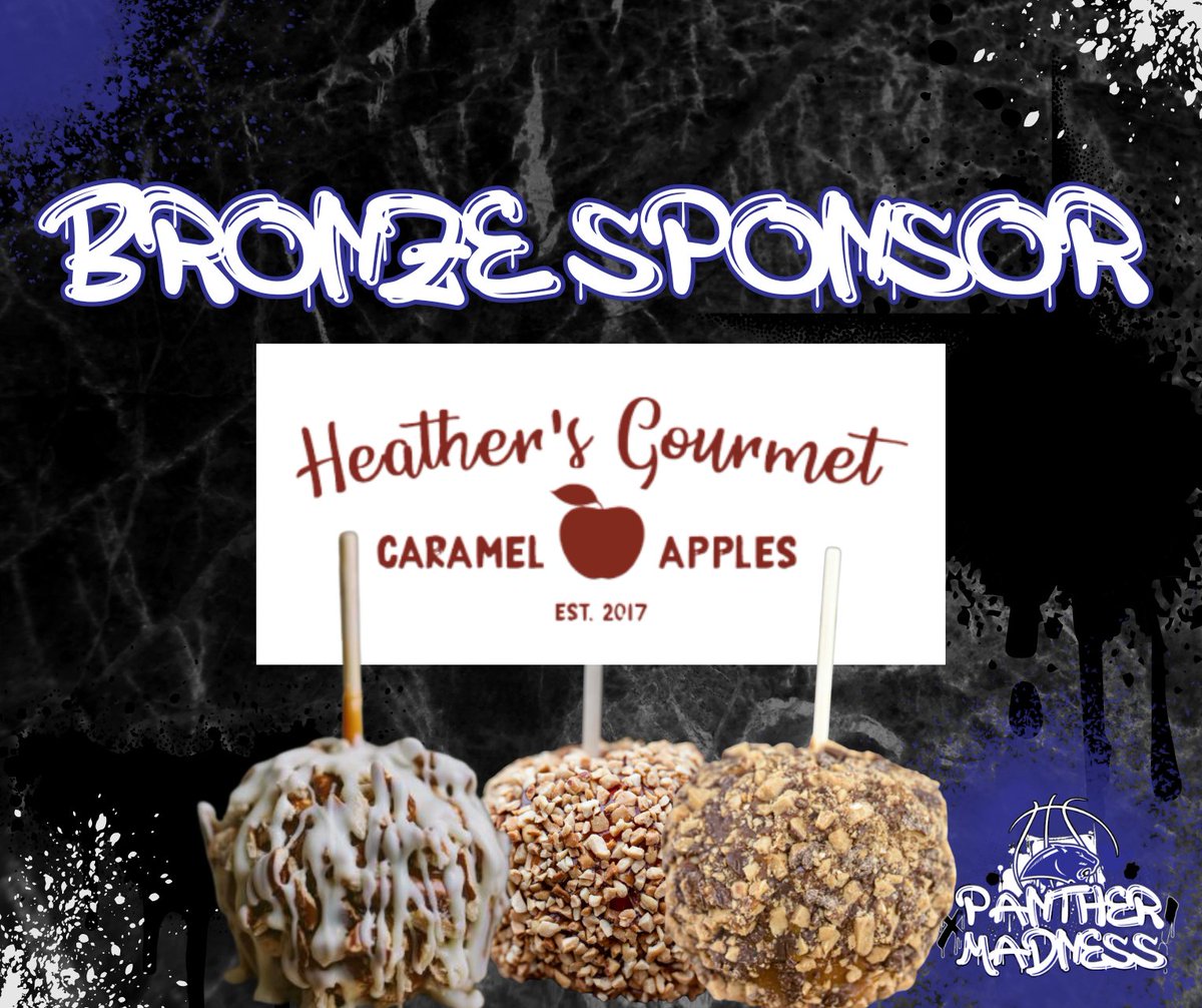 panther_madness's tweet photo. 🍏 Huge THANK YOU to Heather’s Gourmet Caramel Apples for being a Bronze Sponsor for Panther Madness! Not only do they make the best caramel apples, but Heather also hosted our meetings &amp; kept us fueled with her amazing treats! 💙🍫 #PantherMadness #SupportLocal https://t.co/GaJSlKdY0H