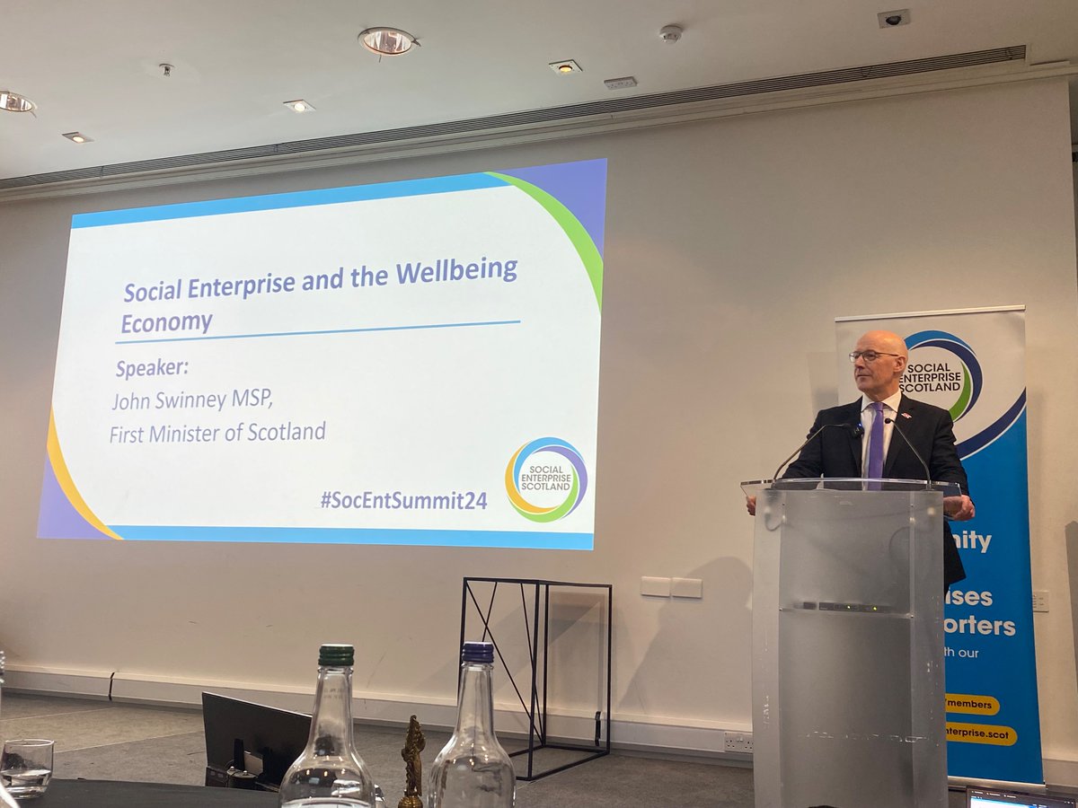 We’re excited to invite <a href="/JohnSwinney/">John Swinney</a> to take the stage and discuss social enterprise and the wellbeing economy at #SocEntSummit24 ! 📢