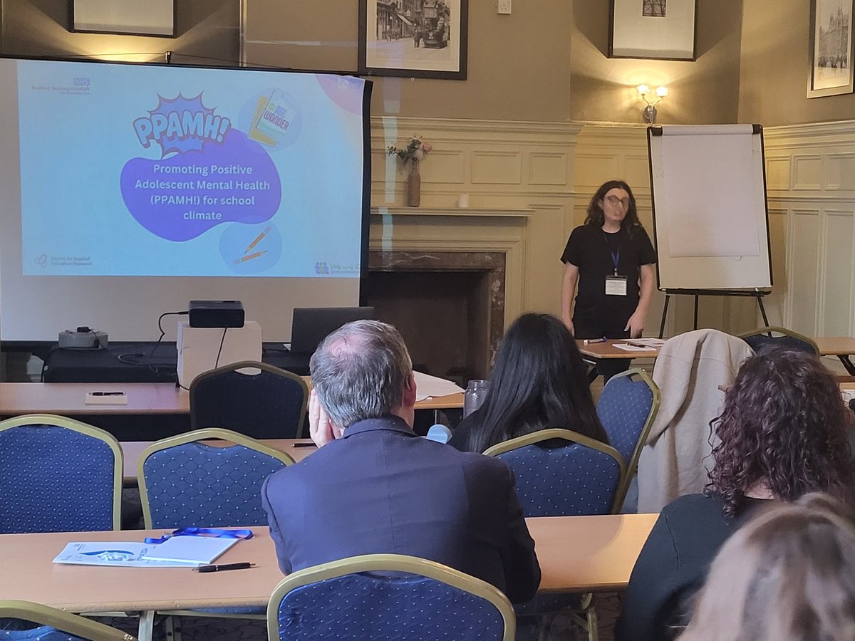 During our next parallel session,  Olivia Taylor, Research Associate, is talking about "Promoting Positive Adolescent Mental Health for School Climate." #CLEAR2024 <a href="/BDCFT/">BDCFT NHS</a> <a href="/BDCFTLibrary/">BDCFT Library & Health Promotion Resources</a> <a href="/CityOfResearch/">CityOfResearch</a> <a href="/ResearchAsOne/">ResearchAsOne - City of Research</a> <a href="/wolfsoncahr/">The Wolfson Centre for Applied Health Research</a>