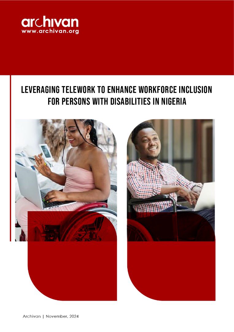 _Archivan's tweet photo. With over 31.5 million Nigerians living with disabilities, the need for inclusive employment solutions is urgent.

Read and download here: https://t.co/asskbAq6EX

#Inclusion #DisabilityRights #Telework #RemoteWork #WorkforceDiversity https://t.co/iwhKwjA5g3