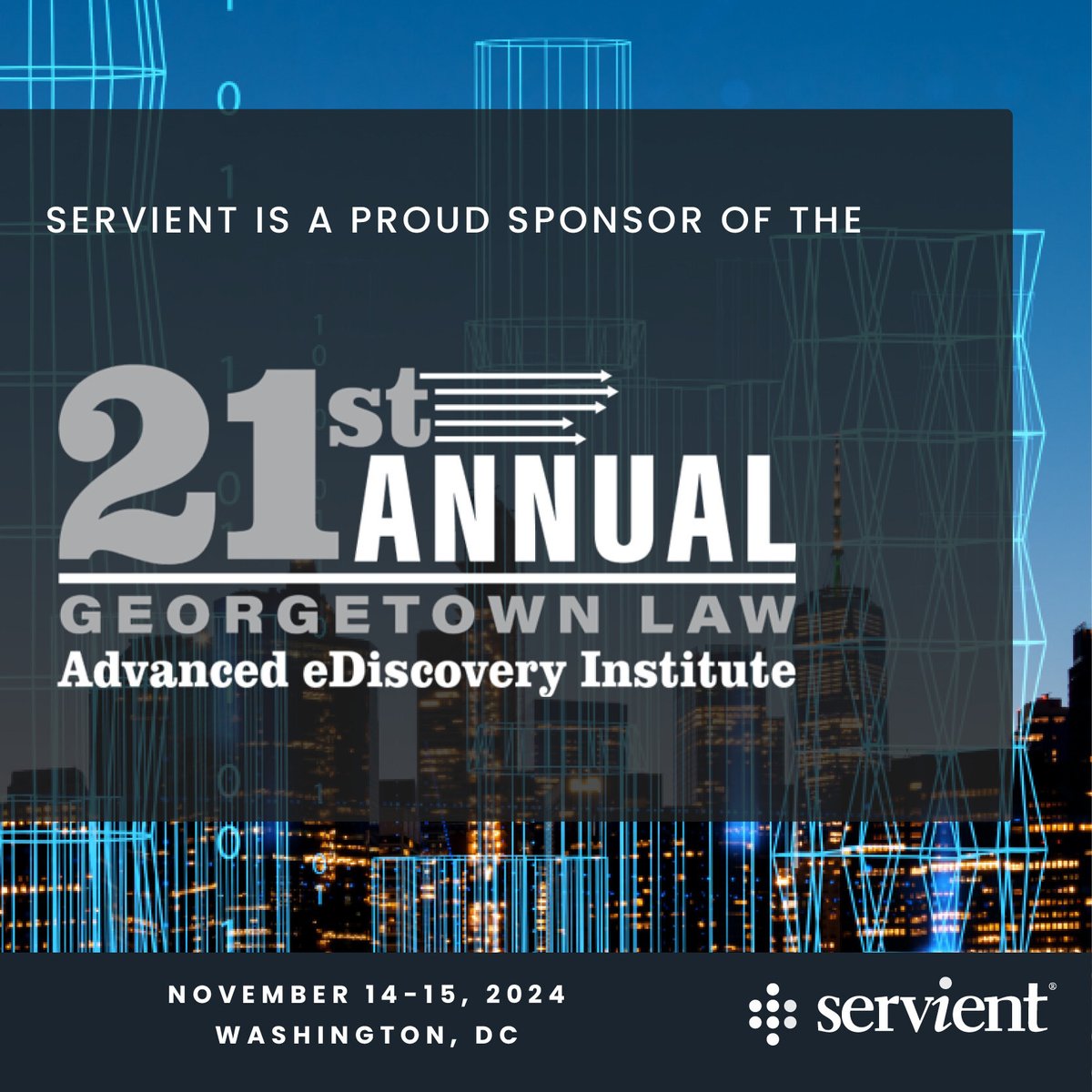 We are looking forward to the 2024 Georgetown Law Advanced eDiscovery Institute. Schedule to meet with us and learn how our AI Canvas is helping firms solve complex litigation challenges. bit.ly/3YydNRI
#GeorgetownAEDI