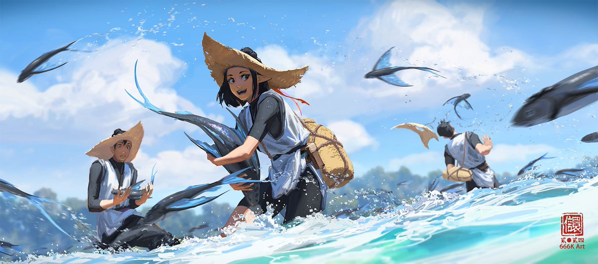 New art, wave/fishing.
#drawing #illustration