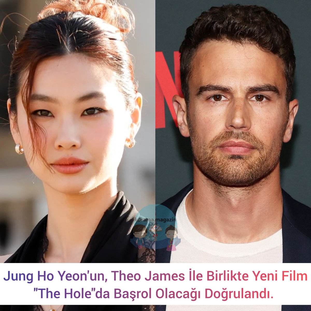 kdrama_magazin's tweet photo. #JungHoYeon'un, #TheoJames İle Birlikte Yeni Film #TheHole'da Başrol Olacağı Doğrulandı.
🎬Jung Ho-yeon, profesörün karısı Sandy'yi canlandıracak.
➡️Yönetmen: Kim Jee-woon (#Cobweb #DrBrain). https://t.co/gpmM0nmgoW