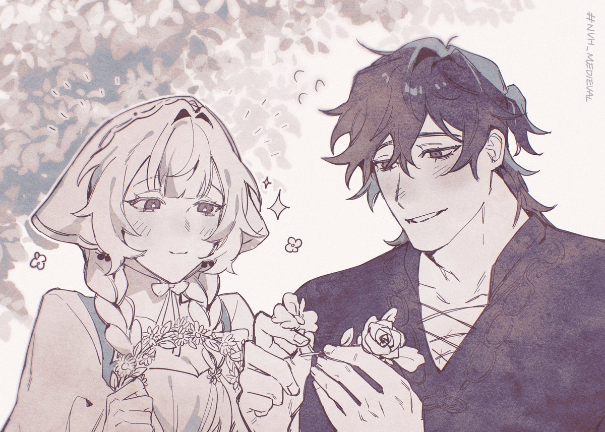 Eleanorr_NVH's tweet photo. #NVH_Medieval  

(เก็บรูทถักมงกุฏดอกไม้กับพี่เอียนค่ะ 🥰) https://t.co/rz9s45qEif