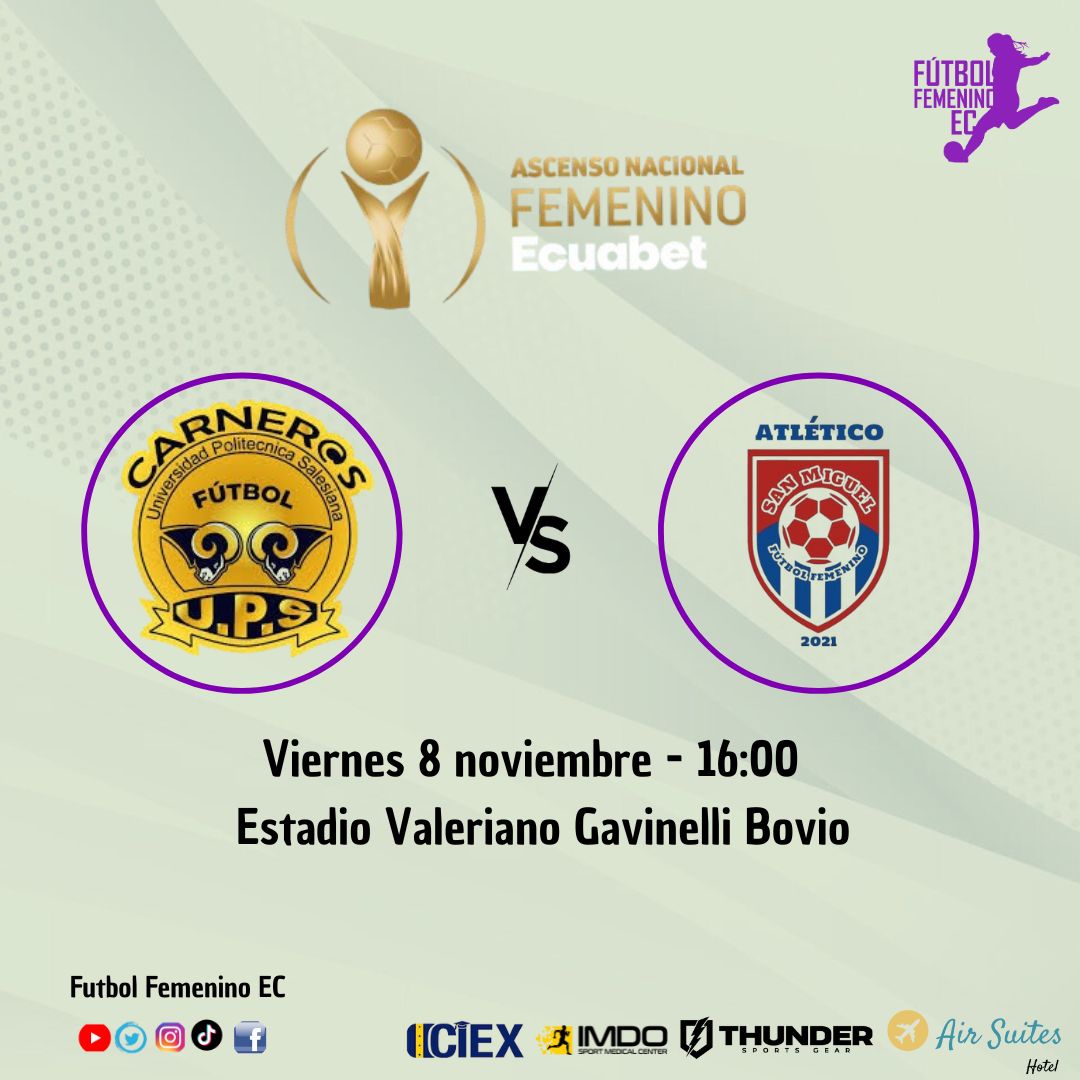 Futb_FemeninoEc's tweet photo. ¡REVANCHAS LISTAS DEL ASCENSO NACIONAL DE ECUADOR!

De la siguiente manera, quedaron establecidos los días y horarios para los octavos de final (vuelta) del torneo #AscensoNacionalEcuador🏆.

1/2
#futbolfemenino #ascensonacional #ciex #thundersport #imdo #airsuiteshotel https://t.co/KYErWDPIea