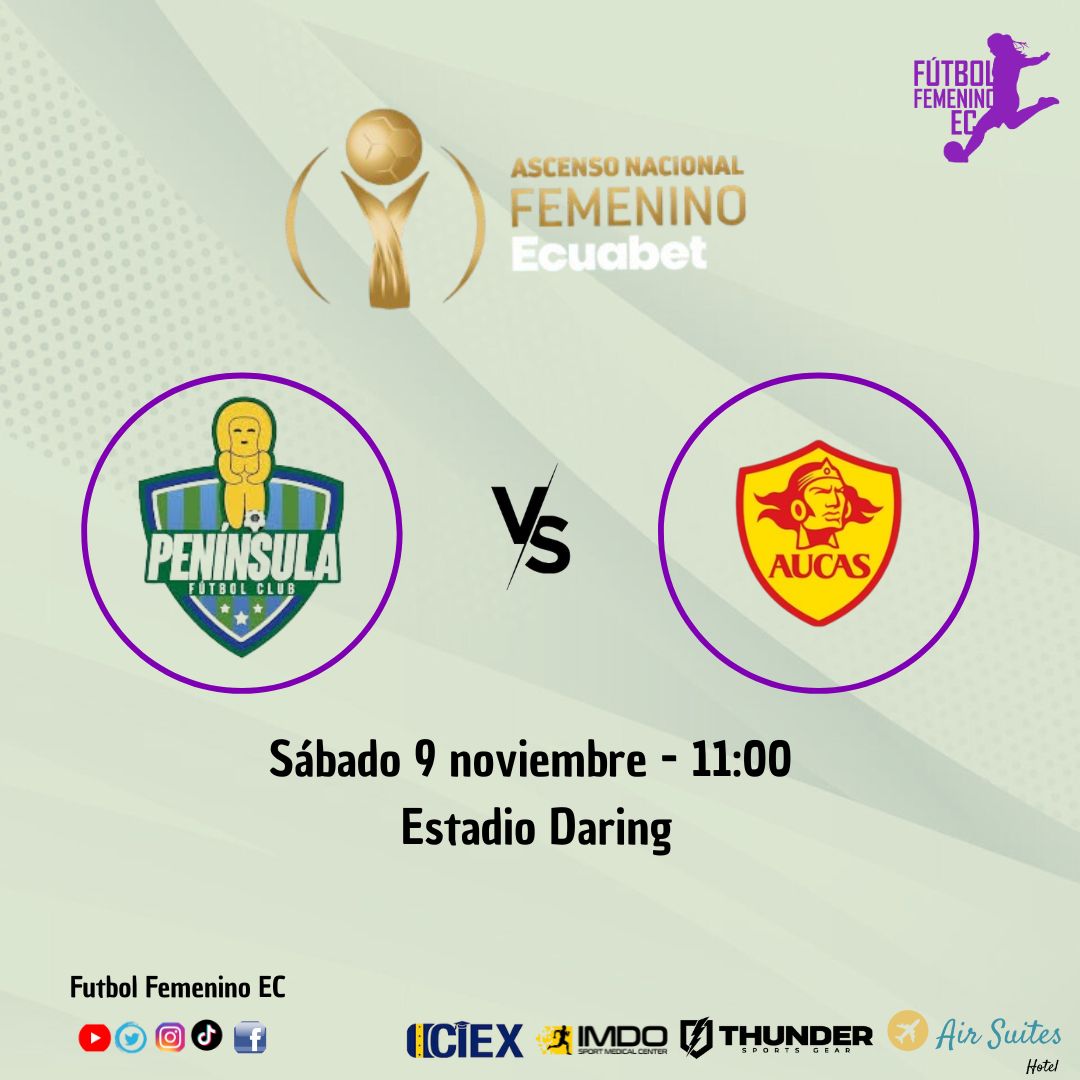 Futb_FemeninoEc's tweet photo. ¡REVANCHAS LISTAS DEL ASCENSO NACIONAL DE ECUADOR!

De la siguiente manera, quedaron establecidos los días y horarios para los octavos de final (vuelta) del torneo #AscensoNacionalEcuador🏆.

1/2
#futbolfemenino #ascensonacional #ciex #thundersport #imdo #airsuiteshotel https://t.co/KYErWDPIea
