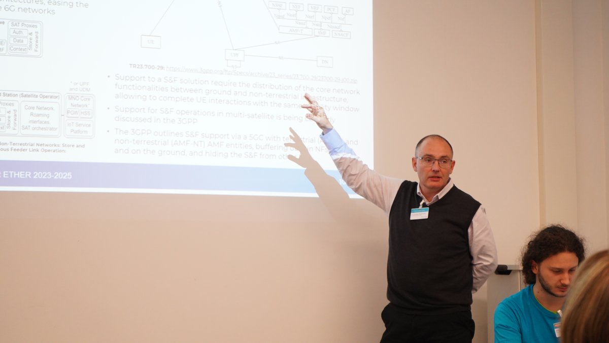 ETHER project (@ether_eu) on Twitter photo 🛰️📡Happy to share the ETHER architectural vision in the workshop on 'TN NTN Unification, Non-Terrestrial Networks in the 6G Era – Current Topics and Latest Advancements' with the <a href="/fraunhoferfokus/">Fraunhofer FOKUS</a> FUSECO Forum participants - presented by Lechoslaw Tomaszewski from <a href="/Orange_Polska/">Orange Polska</a> 🛰️📡Happy to share the ETHER architectural vision in the workshop on 'TN NTN Unification, Non-Terrestrial Networks in the 6G Era – Current Topics and Latest Advancements' with the <a href="/fraunhoferfokus/">Fraunhofer FOKUS</a> FUSECO Forum participants - presented by Lechoslaw Tomaszewski from <a href="/Orange_Polska/">Orange Polska</a>