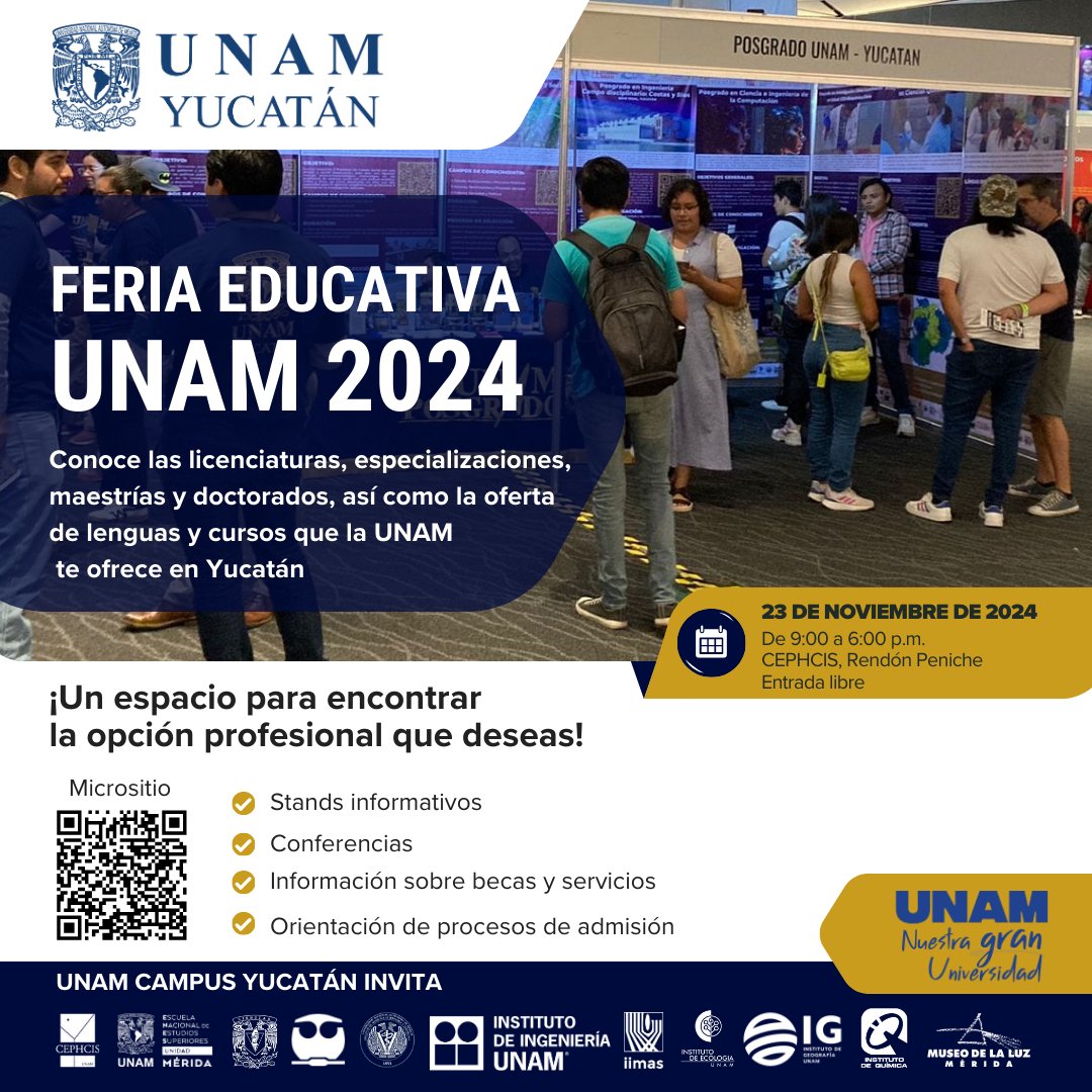Feria Educativa UNAM 2024 en Yucatán <a href="/UNAM_MX/">UNAM</a>  <a href="/IIMAS_UNAM/">IIMAS</a> <a href="/CampusUNAMYuc/">Campus de la UNAM en Yucatán</a>