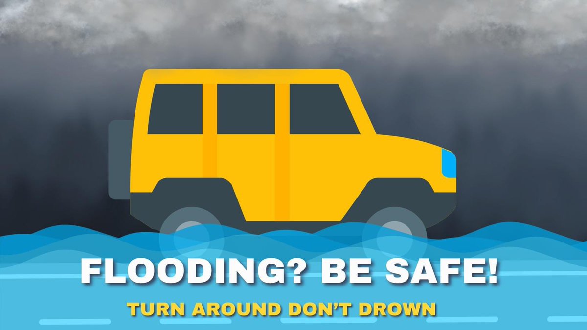 SCEMD's tweet photo. Think you can make it through floodwaters? Think again! Just 12 inches of water can sweep your vehicle off the road in minutes. It’s not worth the risk—turn around, don’t drown.
#AlwaysBePreppin #FloodSafetyTips #SCWx #sctweet https://t.co/vgh1sWnVBa